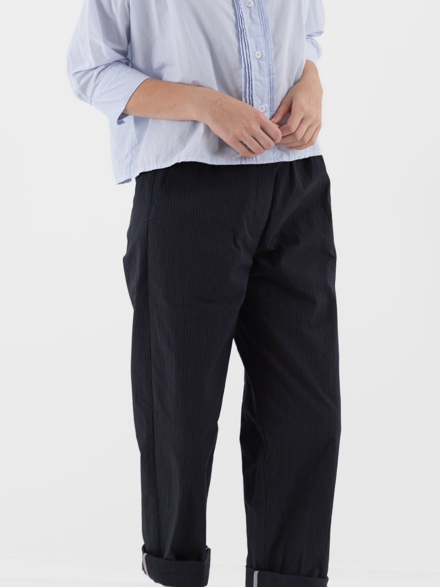 Bergfabel Silvy Pants in Black & Navy Stripe - BERGFABEL at Worthwhile - shop PANT