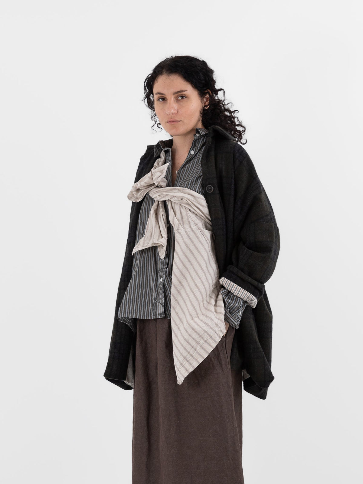 Casey Casey ORSAN Wasabi Jacket in Tartan Khaki Check - CASEY CASEY ORSAN at Worthwhile - shop JACKET