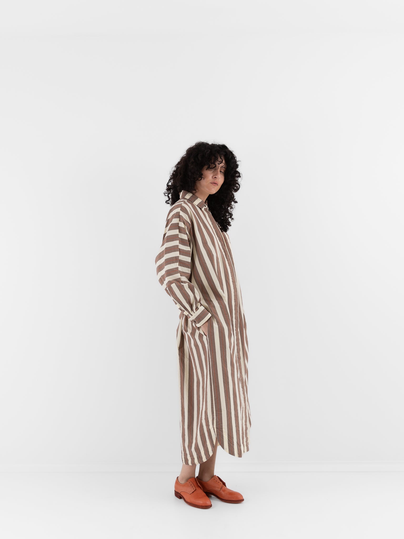 Casey Casey Waga Dress in Beige Stripe - CASEY CASEY at Worthwhile - shop DRESS