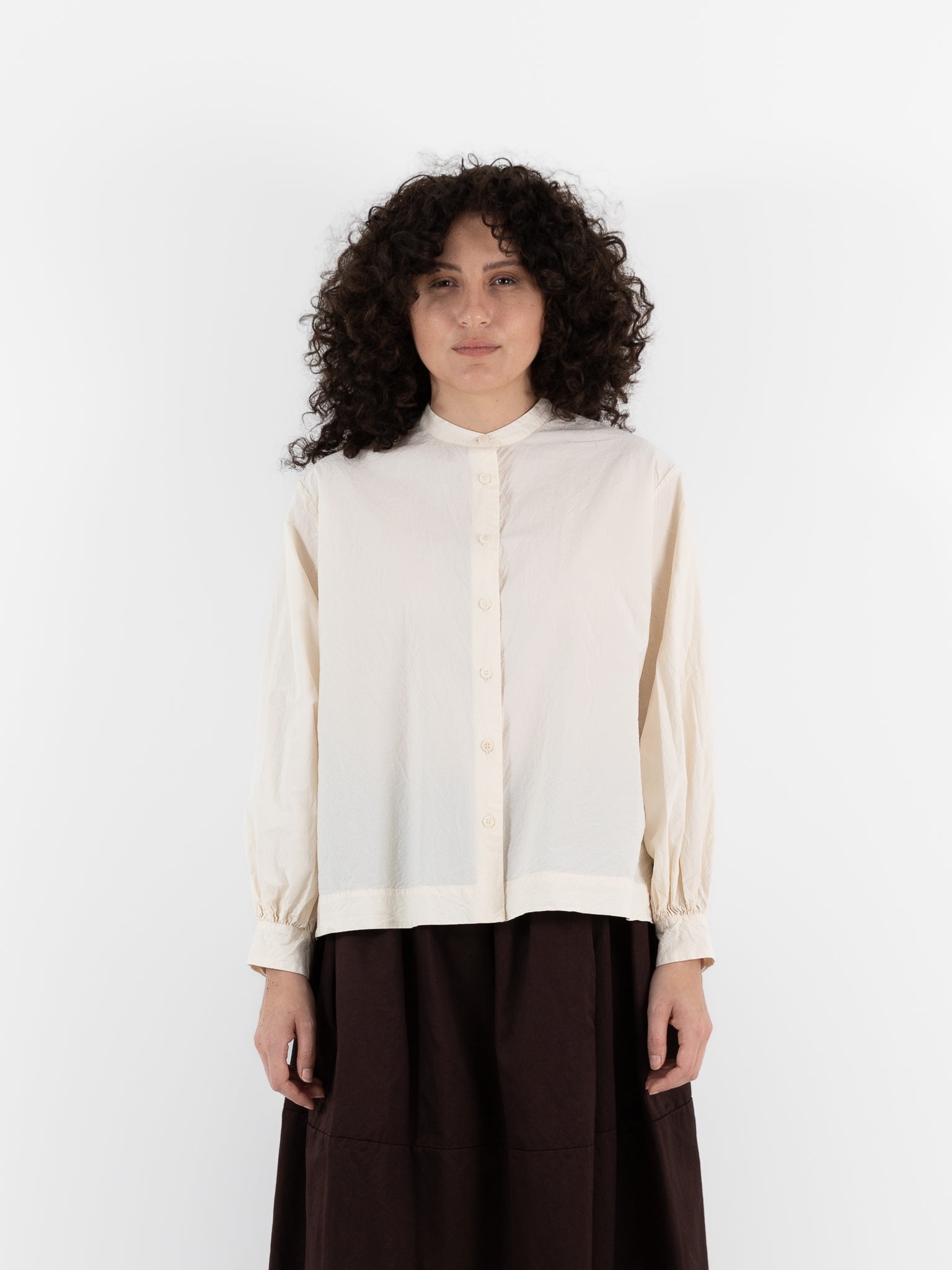 Casey Casey Biggy Grandad Shirt in Natural - CASEY CASEY at Worthwhile - shop TOP