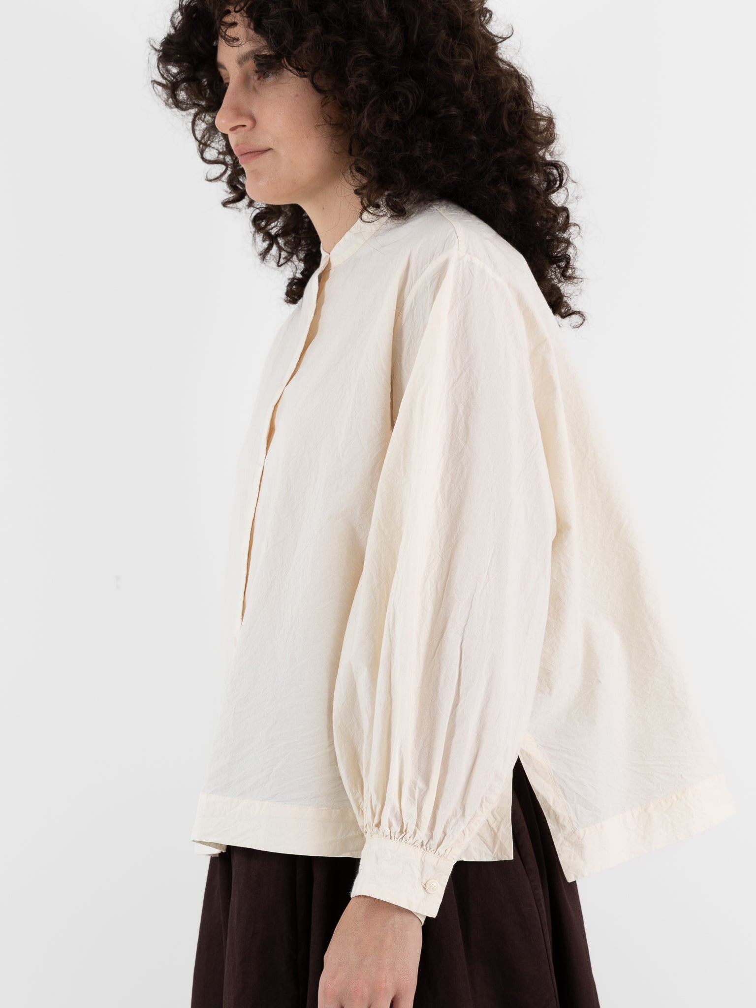 Casey Casey Biggy Grandad Shirt in Natural - CASEY CASEY at Worthwhile - shop TOP