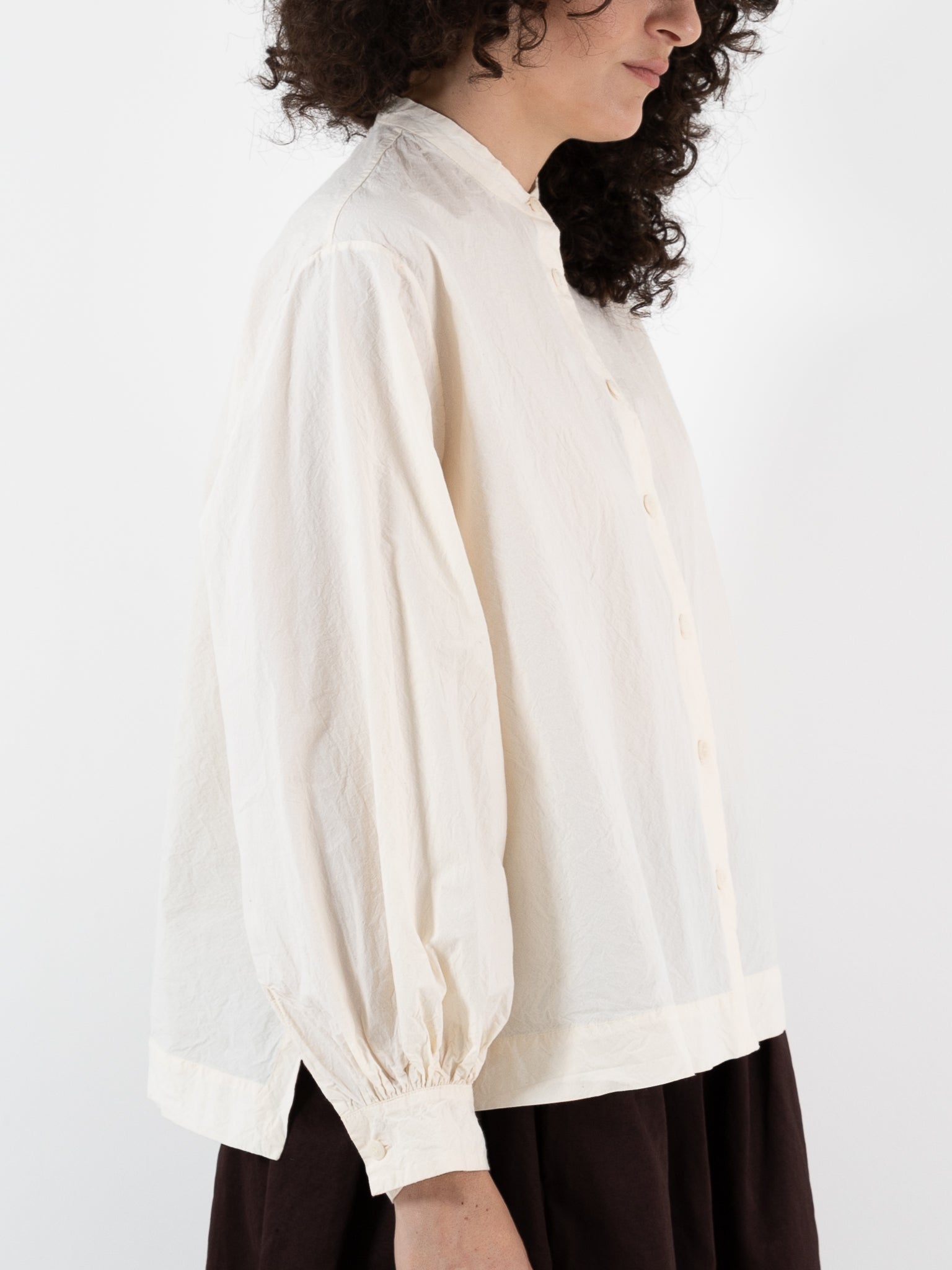 Casey Casey Biggy Grandad Shirt in Natural - CASEY CASEY at Worthwhile - shop TOP