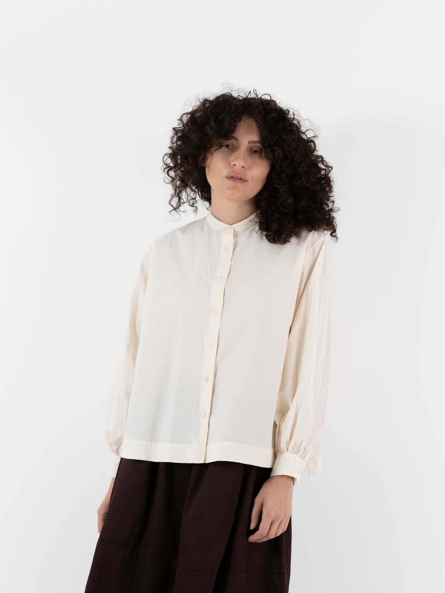 Casey Casey Biggy Grandad Shirt in Natural - CASEY CASEY at Worthwhile - shop TOP