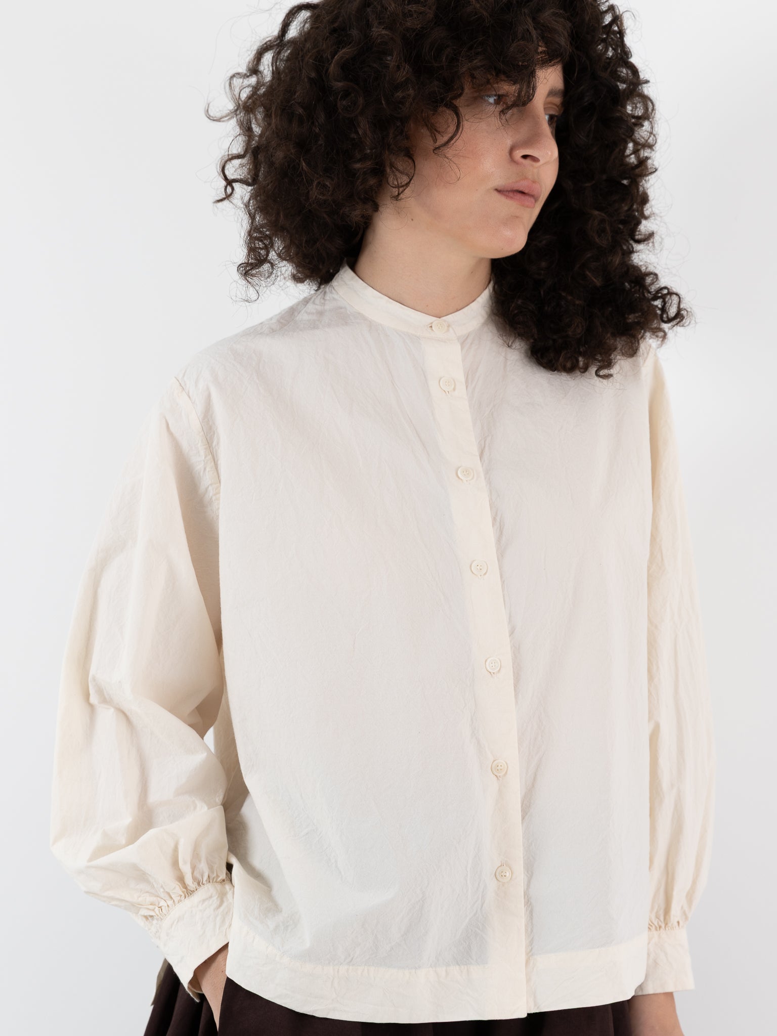 Casey Casey Biggy Grandad Shirt in Natural - CASEY CASEY at Worthwhile - shop TOP