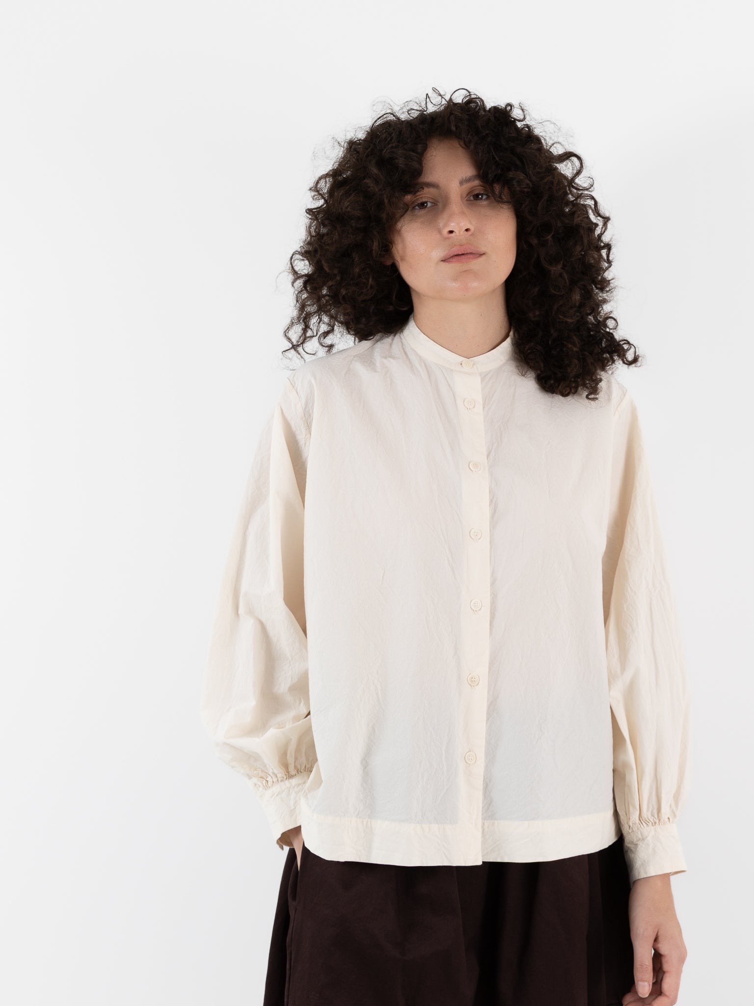 Casey Casey Biggy Grandad Shirt in Natural - CASEY CASEY at Worthwhile - shop TOP