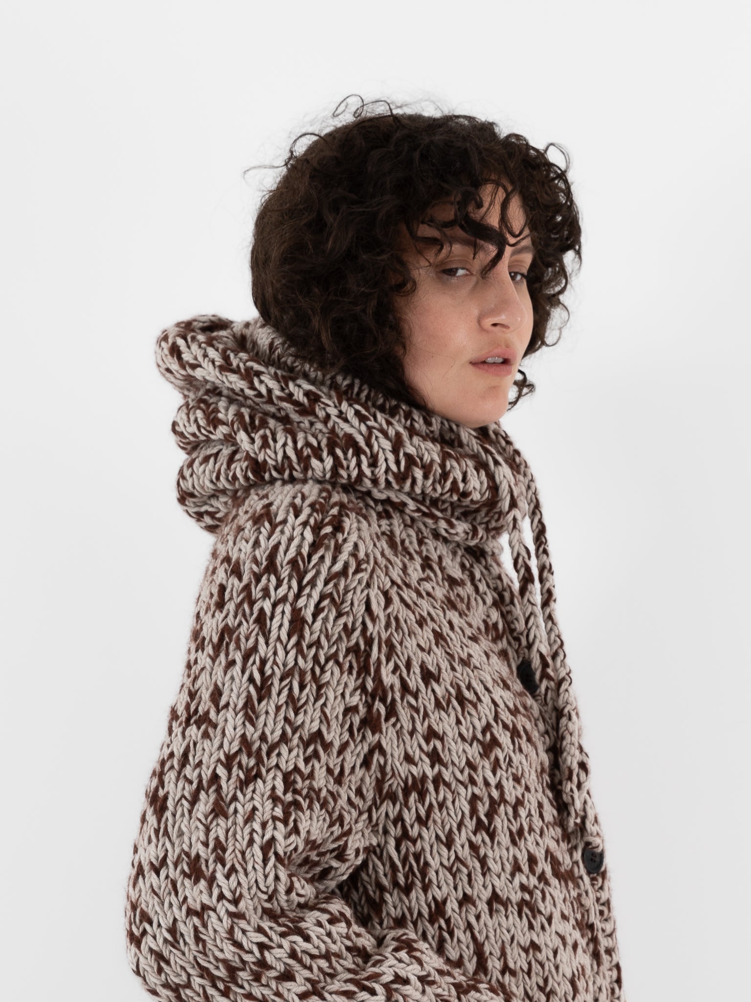 Casey Casey Hood in Brown - CASEY CASEY at Worthwhile - shop HAT