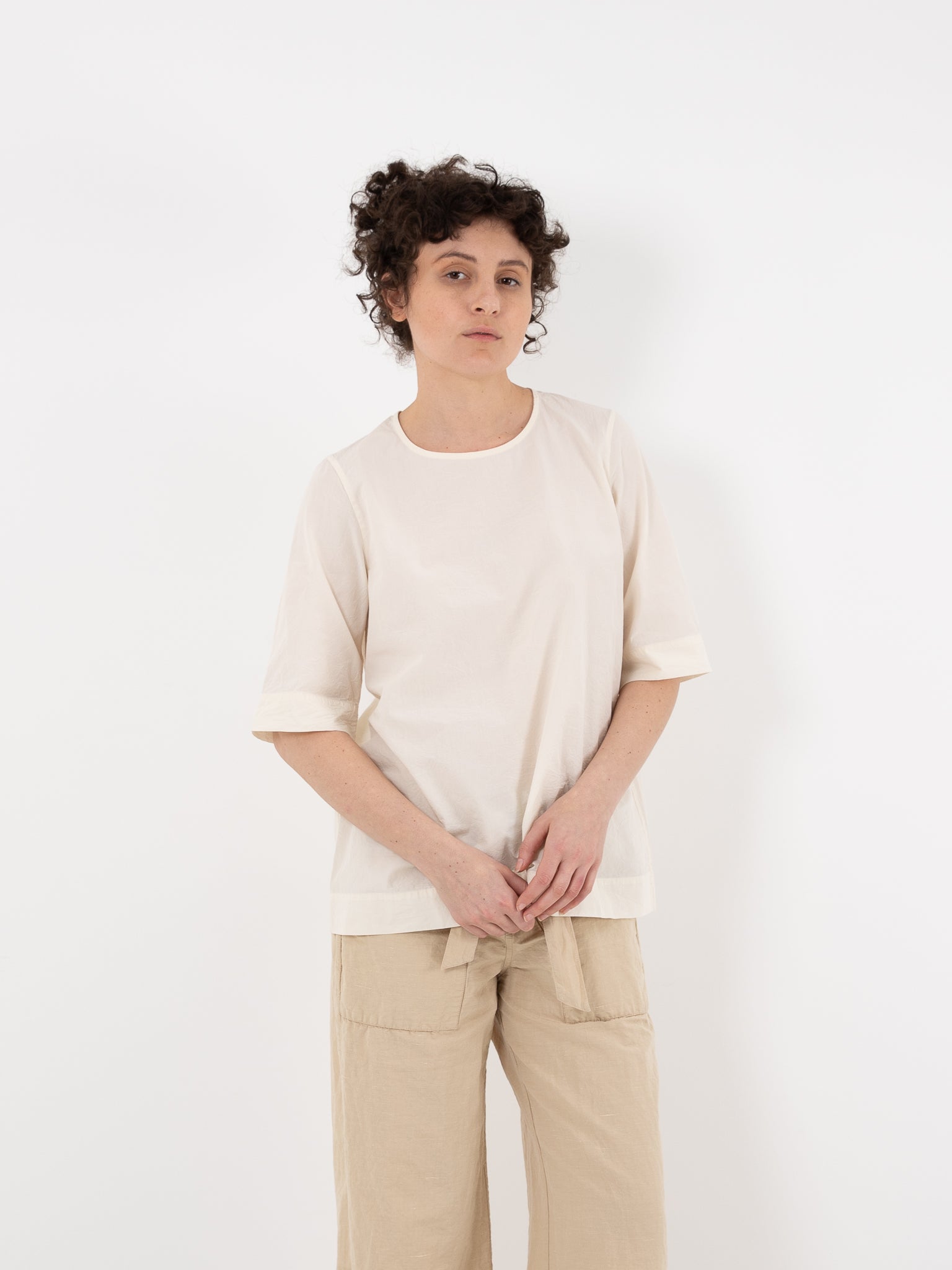 Casey Casey Simple Top in Off White - CASEY CASEY at Worthwhile - shop TOP