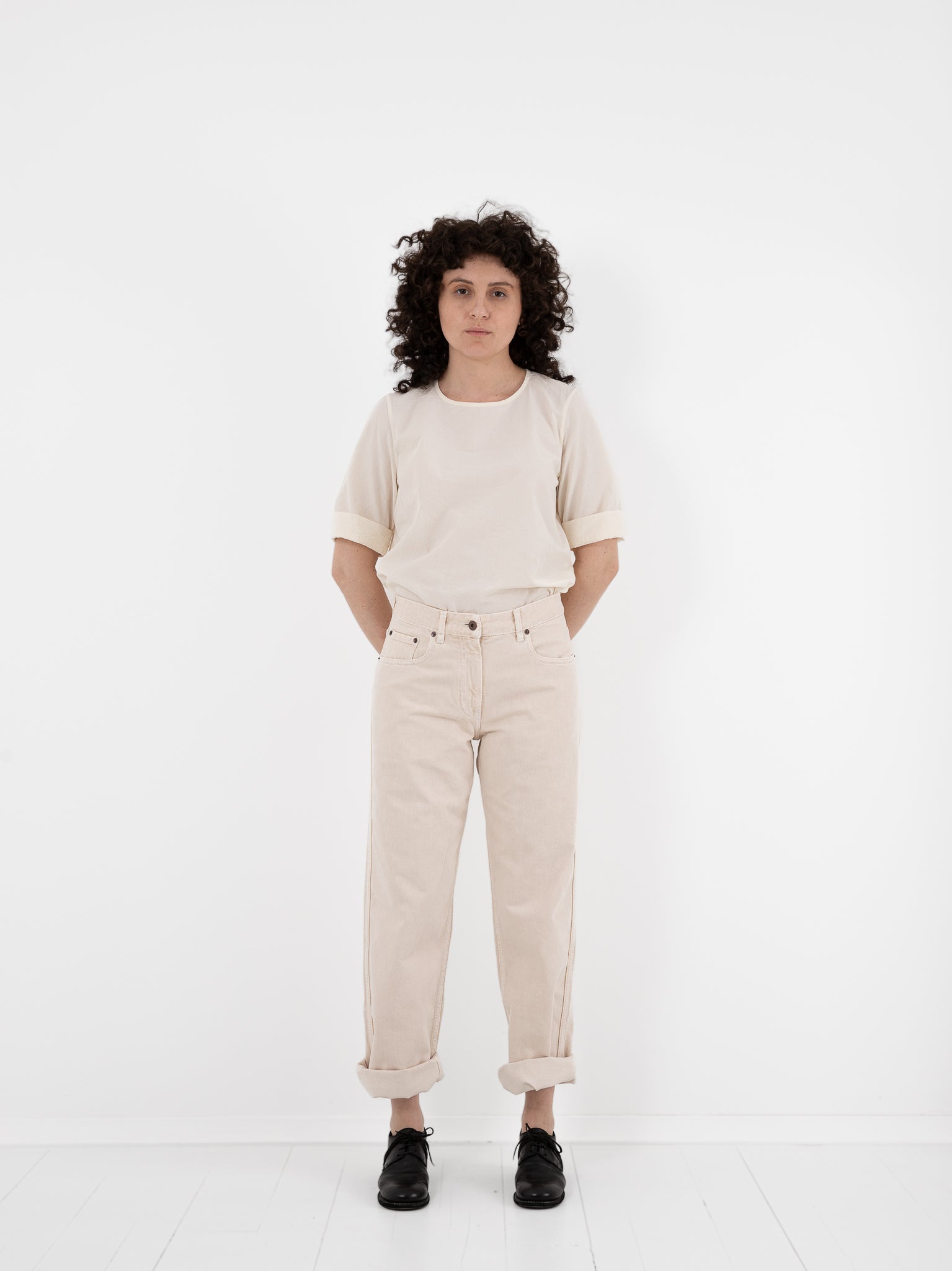 Casey Casey Paulo Denim Pant in Ivory - CASEY CASEY at Worthwhile - shop PANT