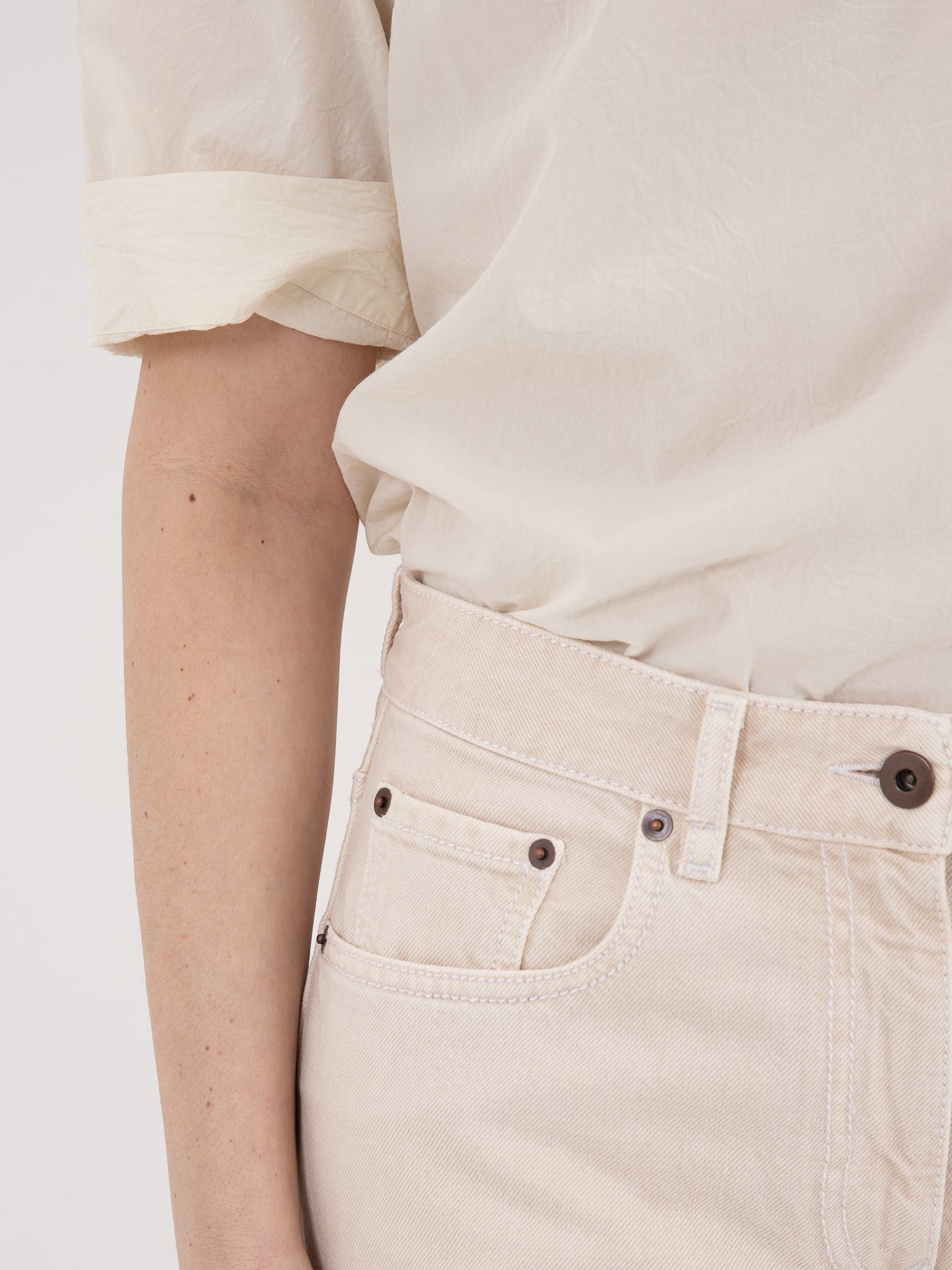 Casey Casey Paulo Denim Pant in Ivory - CASEY CASEY at Worthwhile - shop PANT