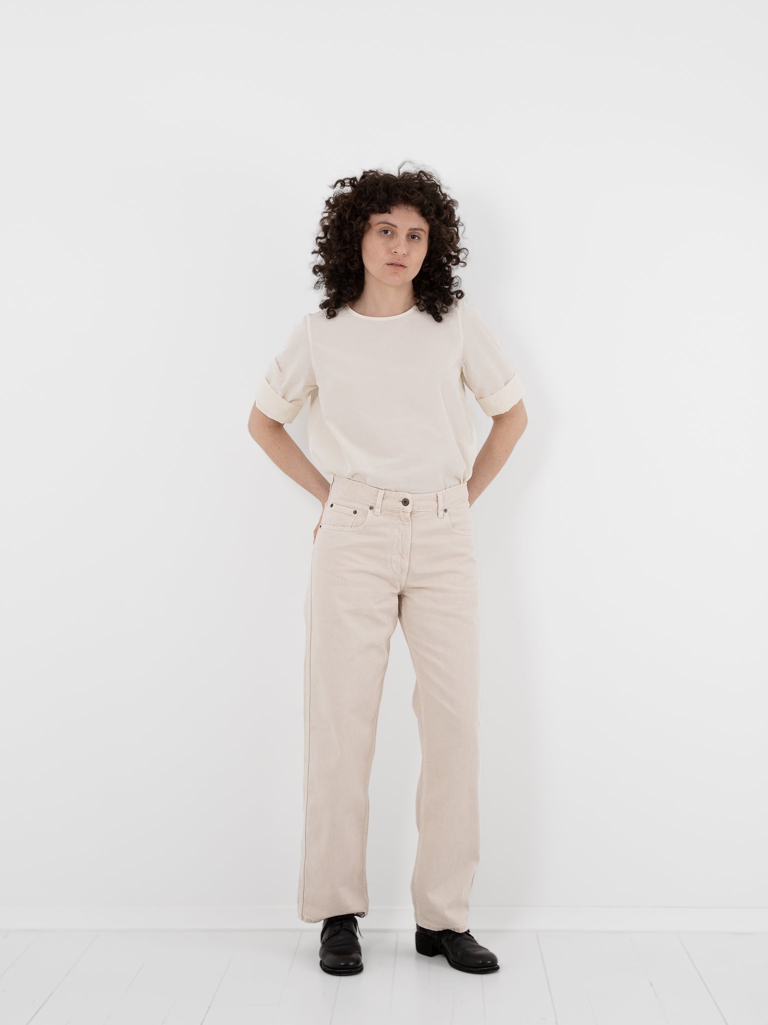 Casey Casey Paulo Denim Pant in Ivory - CASEY CASEY at Worthwhile - shop PANT