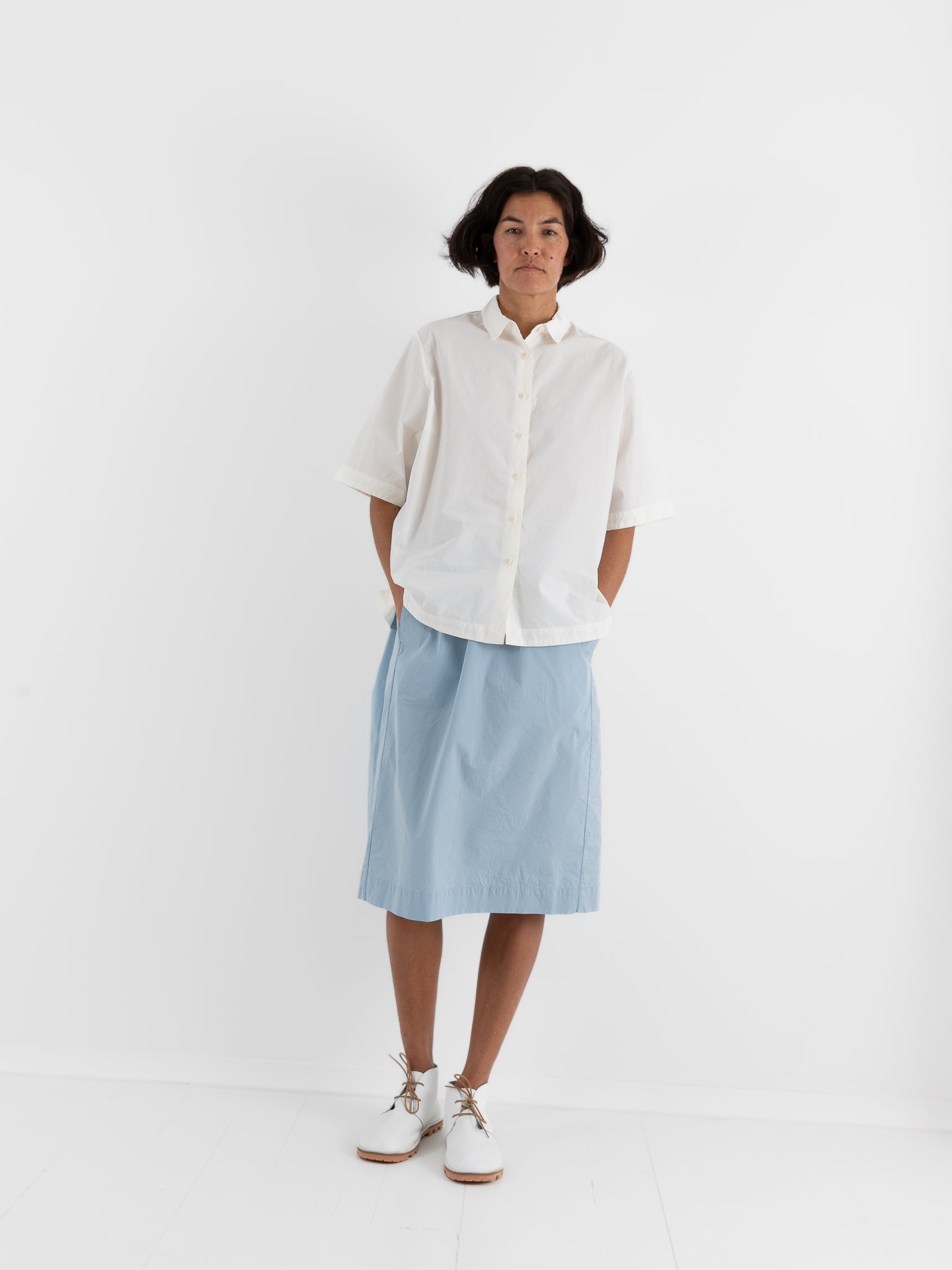 Casey Casey Square Skirt in Sky Blu - CASEY CASEY at Worthwhile - shop SKIRT