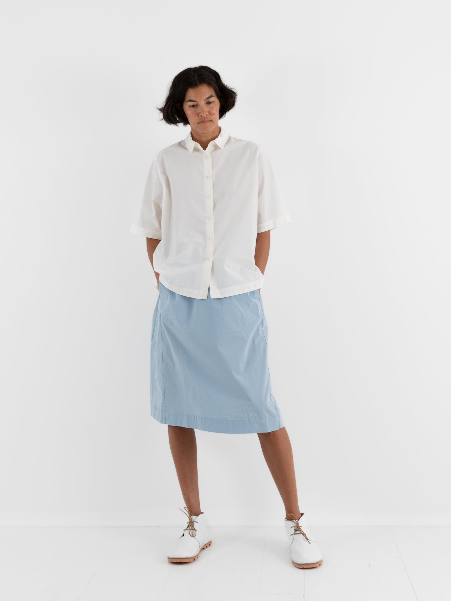 Casey Casey Square Skirt in Sky Blu - CASEY CASEY at Worthwhile - shop SKIRT