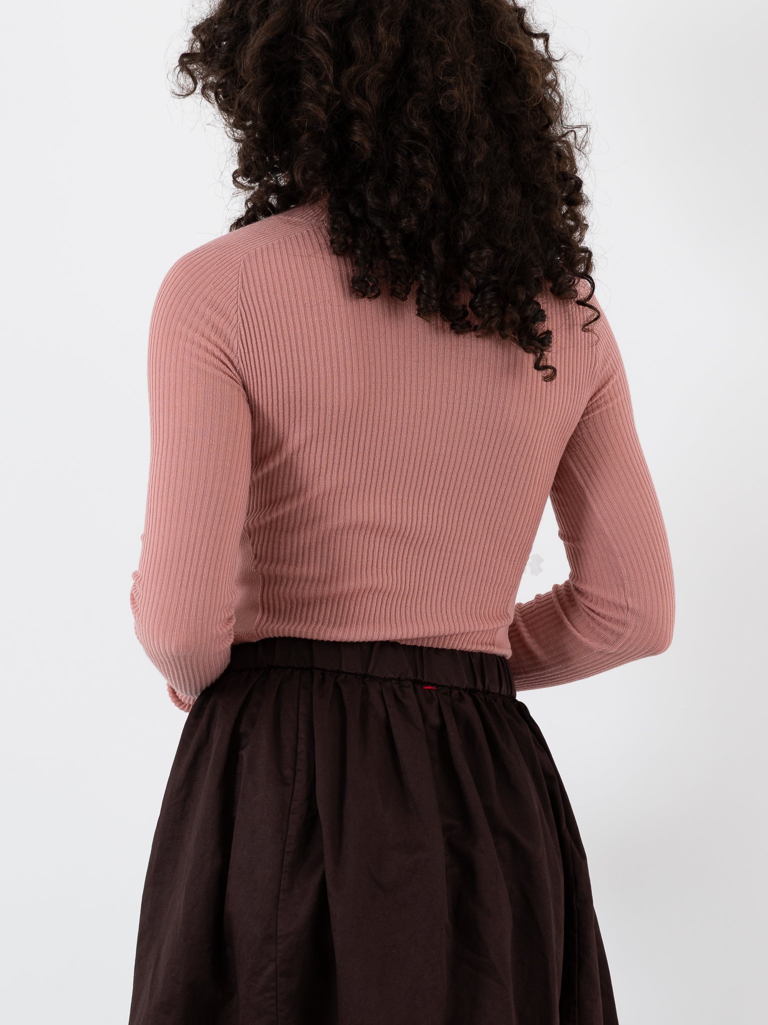 Casey Casey Rib Turtleneck in Pink - CASEY CASEY at Worthwhile - shop TOP