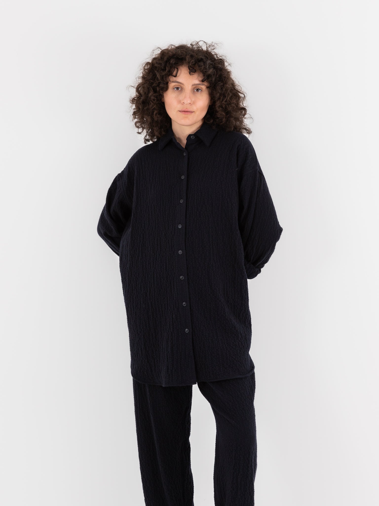 Casey Casey Tippy Shirt in Navy - CASEY CASEY at Worthwhile - shop TOP