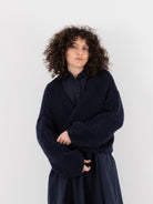 Casey Casey Short Cardigan in Night/Navy - CASEY CASEY at Worthwhile - shop CARDIGAN