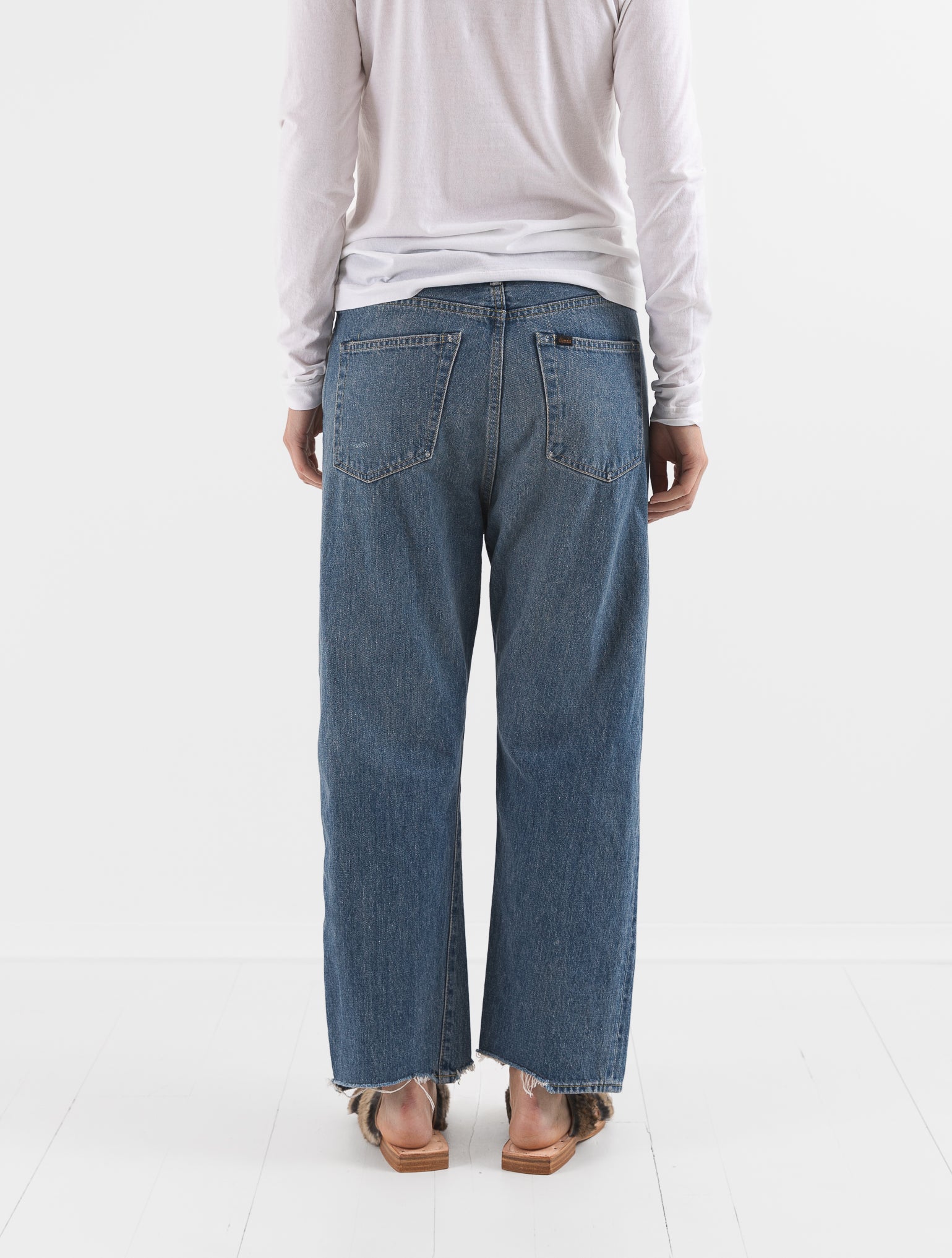 Chimala Wide Tapered Cut Denim Pants in Vintage Light - CHIMALA at Worthwhile - shop PANT