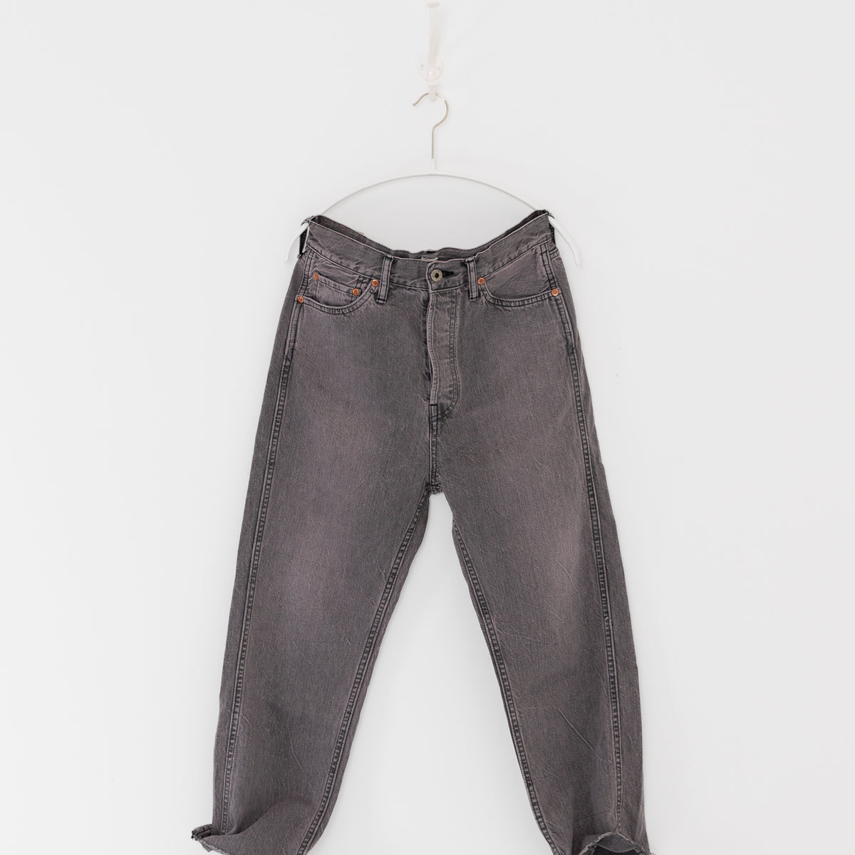 Chimala Wide Tapered Cut Denim Pants in Pinkish Gray at Worthwhile