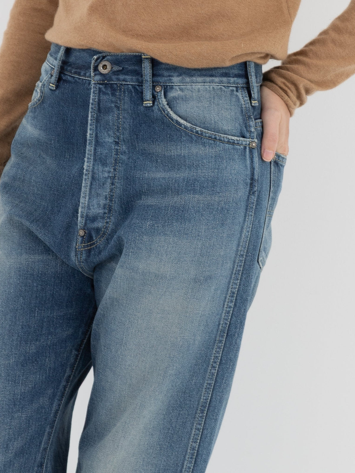 Chimala Denim Straight Cut in Work Light Blue Wash - CHIMALA at Worthwhile - shop PANT