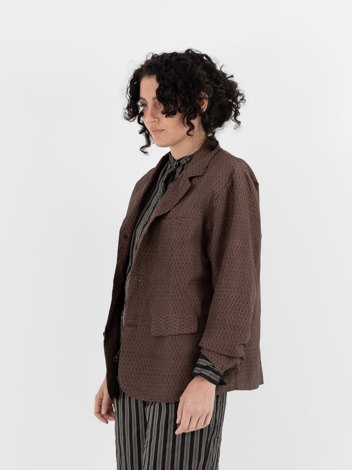 Christian Peau Vintage Silk Jacket 1 in Red/Brown - CHRISTIAN PEAU at Worthwhile - shop JACKET
