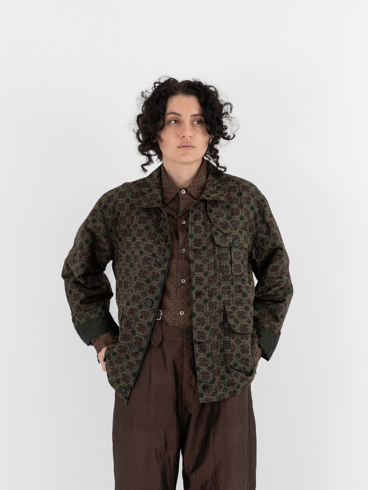 Christian Peau Vintage Silk Jacket 2 in Red/Brown - CHRISTIAN PEAU at Worthwhile - shop JACKET
