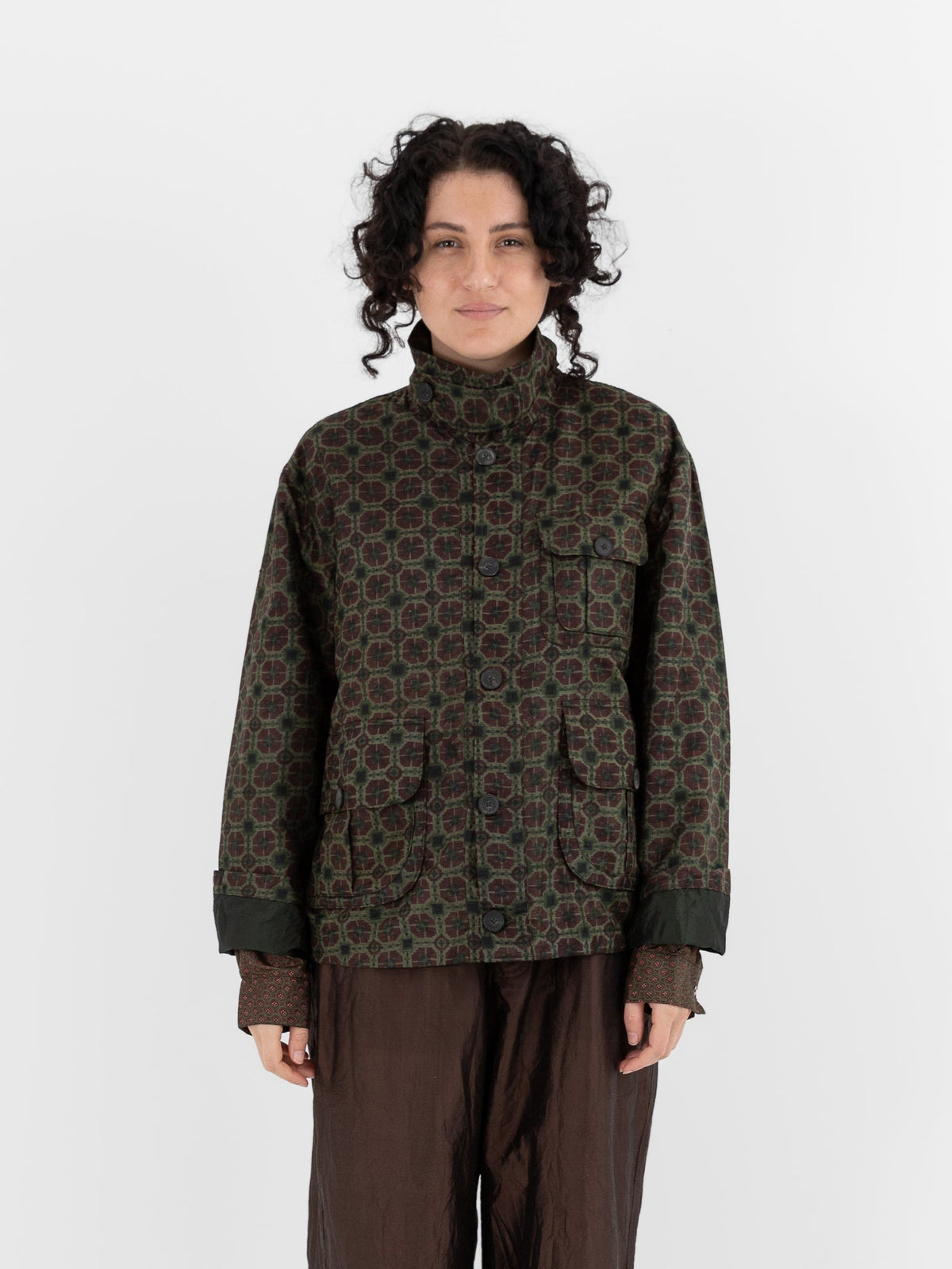 Christian Peau Vintage Silk Jacket 2 in Red/Brown - CHRISTIAN PEAU at Worthwhile - shop JACKET