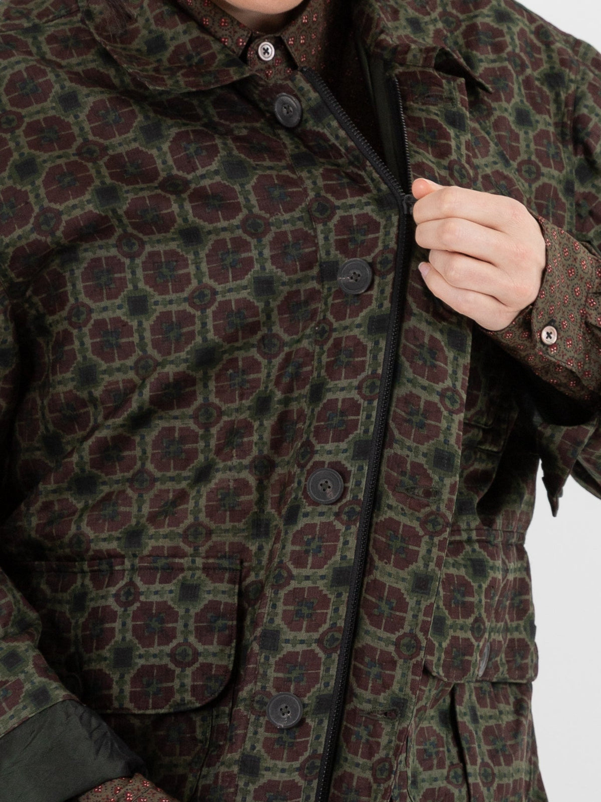 Christian Peau Vintage Silk Jacket 2 in Red/Brown - CHRISTIAN PEAU at Worthwhile - shop JACKET
