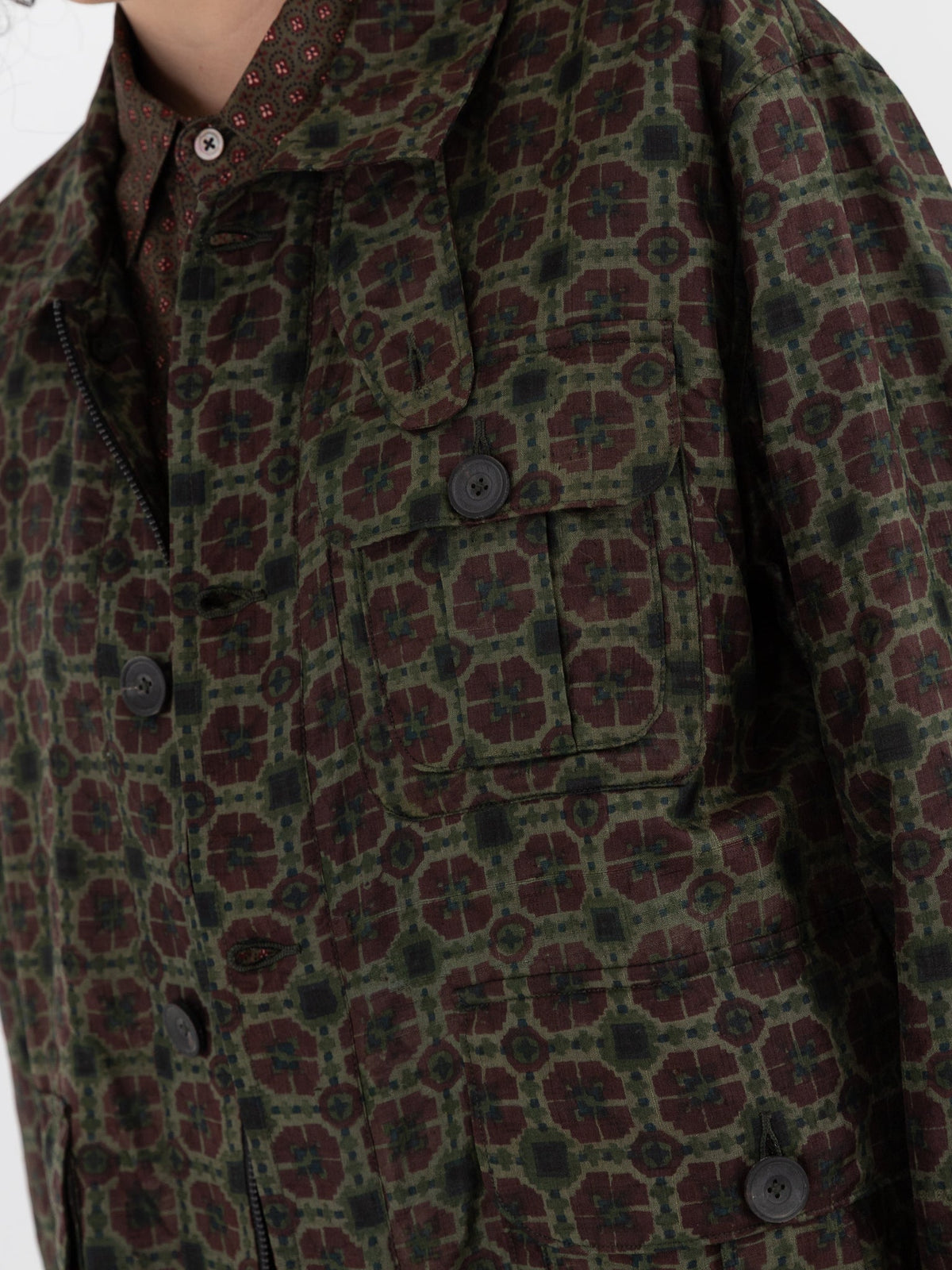 Christian Peau Vintage Silk Jacket 2 in Red/Brown - CHRISTIAN PEAU at Worthwhile - shop JACKET