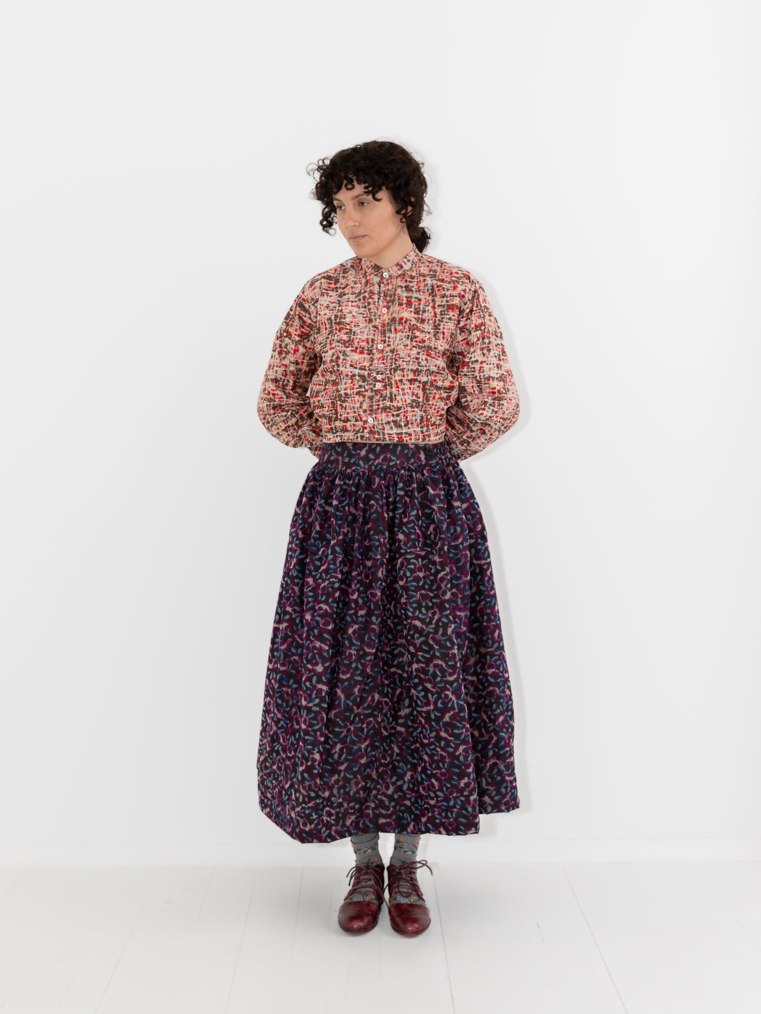 Christian Peau Ikat Skirt in Purple - CHRISTIAN PEAU at Worthwhile - shop SKIRT
