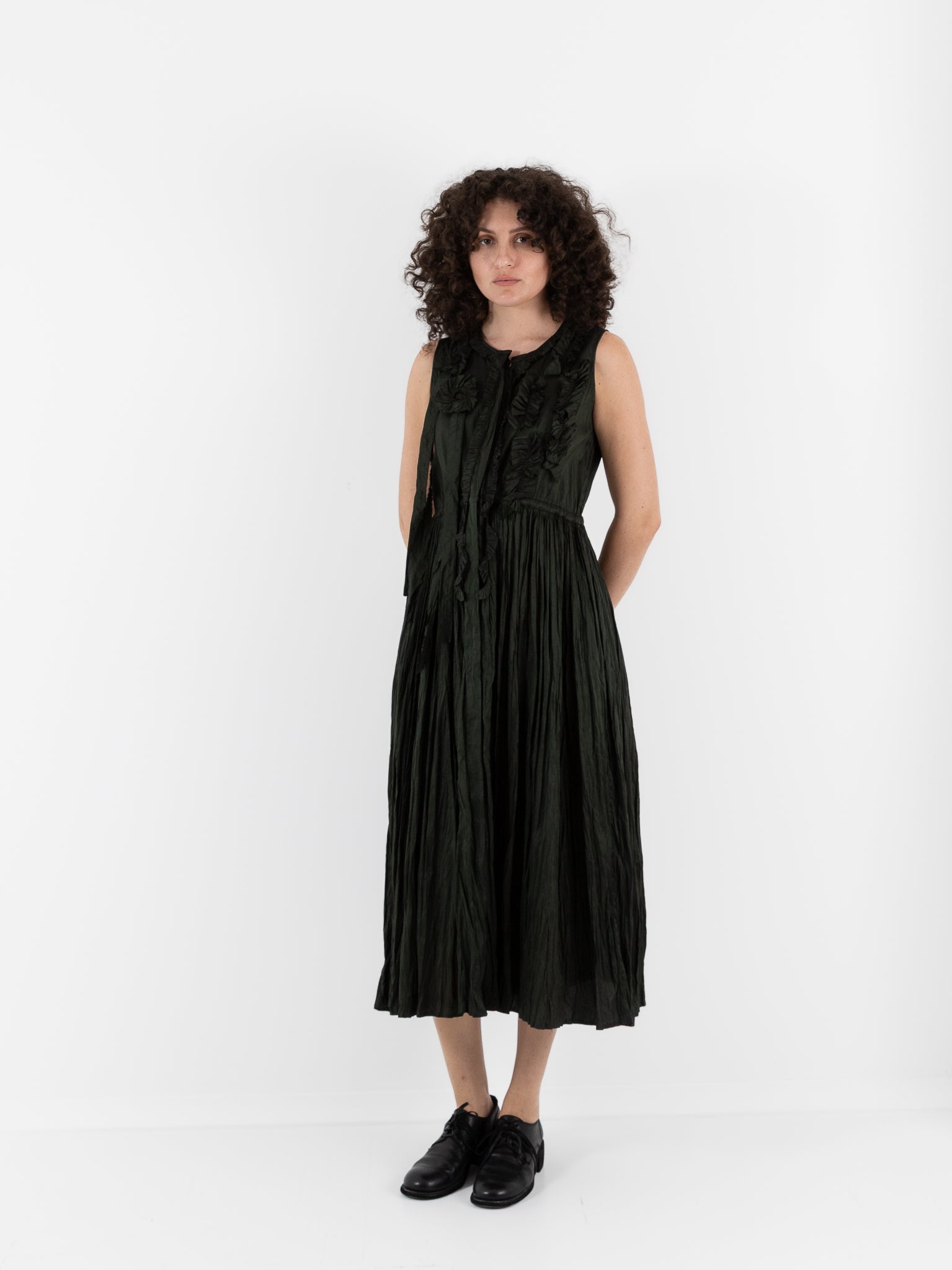 Christian Peau Fringe Dress in Kale - CHRISTIAN PEAU at Worthwhile - shop DRESS