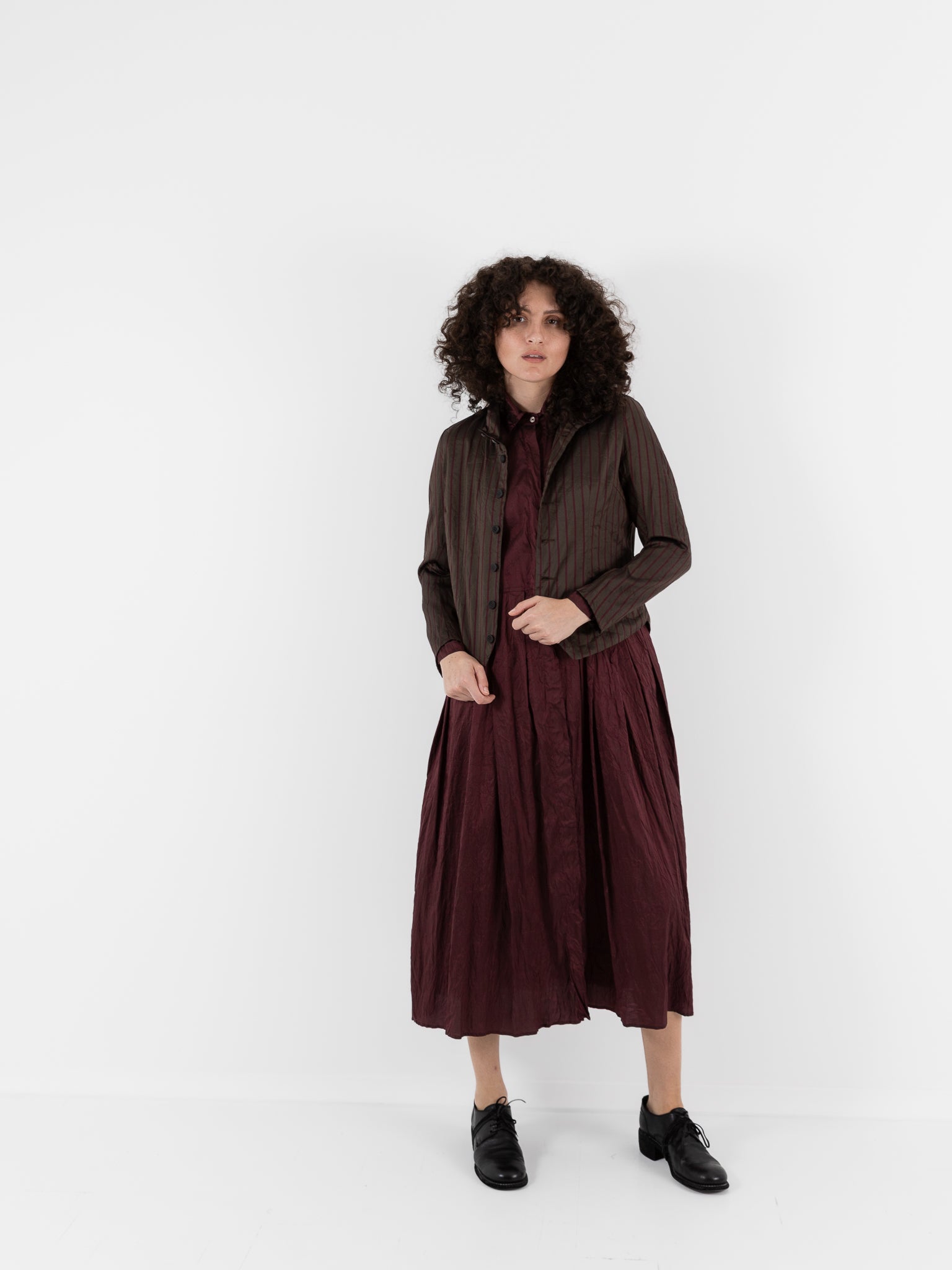 Christian Peau Stripe Jacket in Moss/Cherry - CHRISTIAN PEAU at Worthwhile - shop JACKET