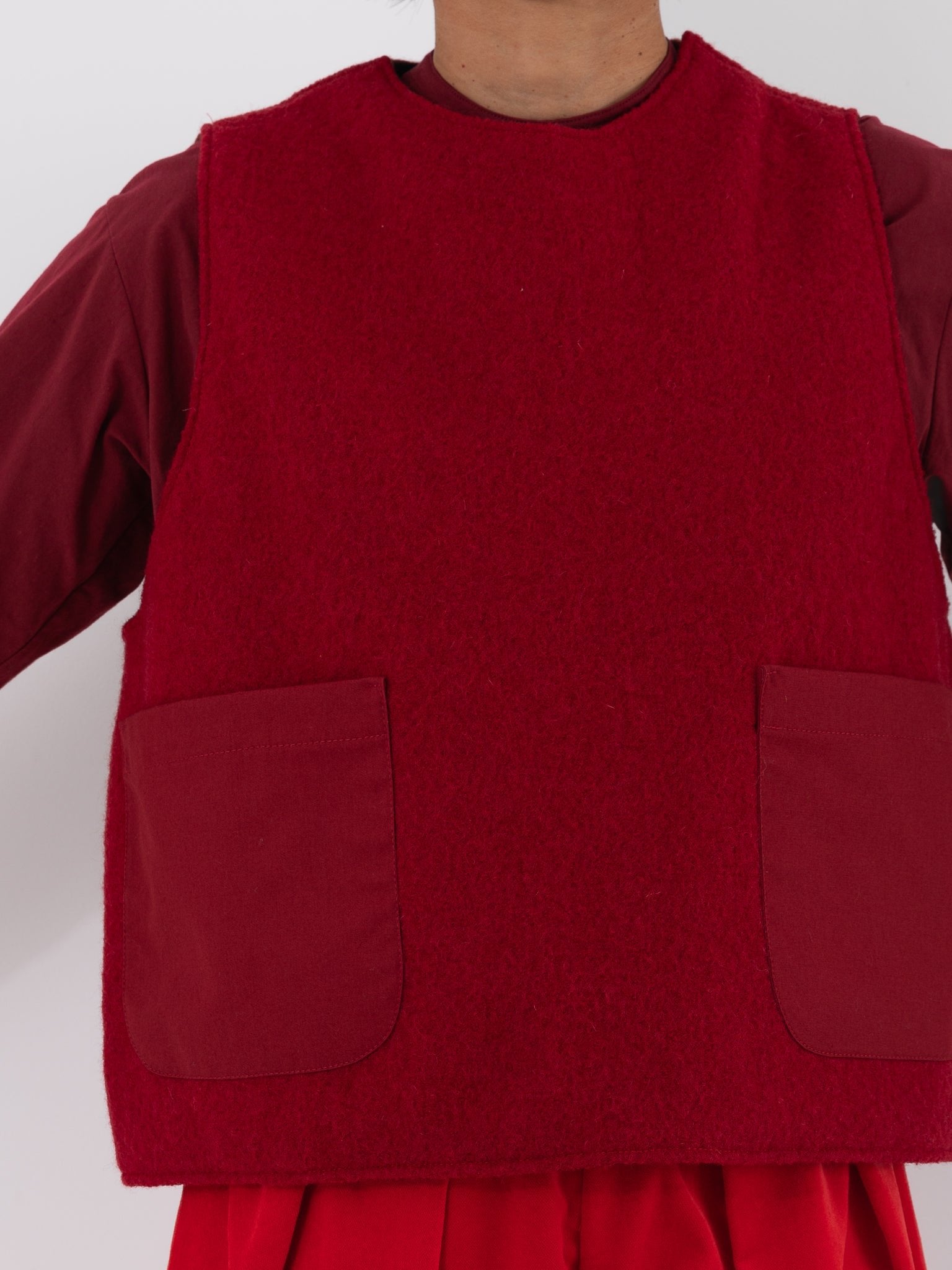 Cocoon Cocoon Patchwork Vest in Red/Rust - COCOON COCOON at Worthwhile - shop VEST