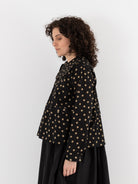 Cocoon Cocoon Big Collar Shirt in Beige/Black Dots - COCOON COCOON at Worthwhile - shop TOP