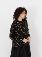 Cocoon Cocoon Big Collar Shirt in Beige/Black Dots - COCOON COCOON at Worthwhile - shop TOP