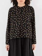 Cocoon Cocoon Big Collar Shirt in Beige/Black Dots - COCOON COCOON at Worthwhile - shop TOP