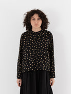 Cocoon Cocoon Big Collar Shirt in Beige/Black Dots - COCOON COCOON at Worthwhile - shop TOP