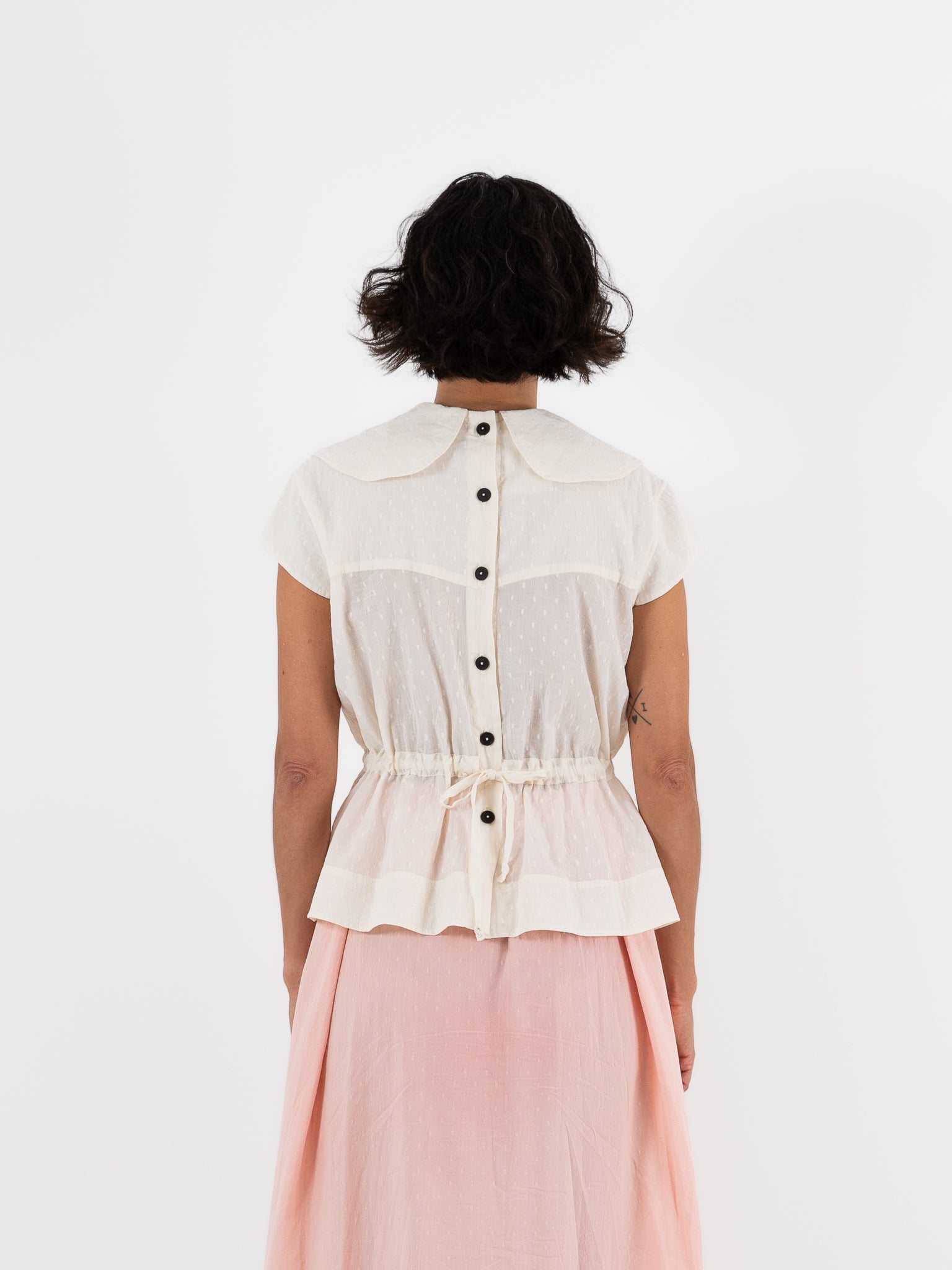 Cocoon Cocoon Swiss Dot Shirt in White - COCOON COCOON at Worthwhile - shop TOP