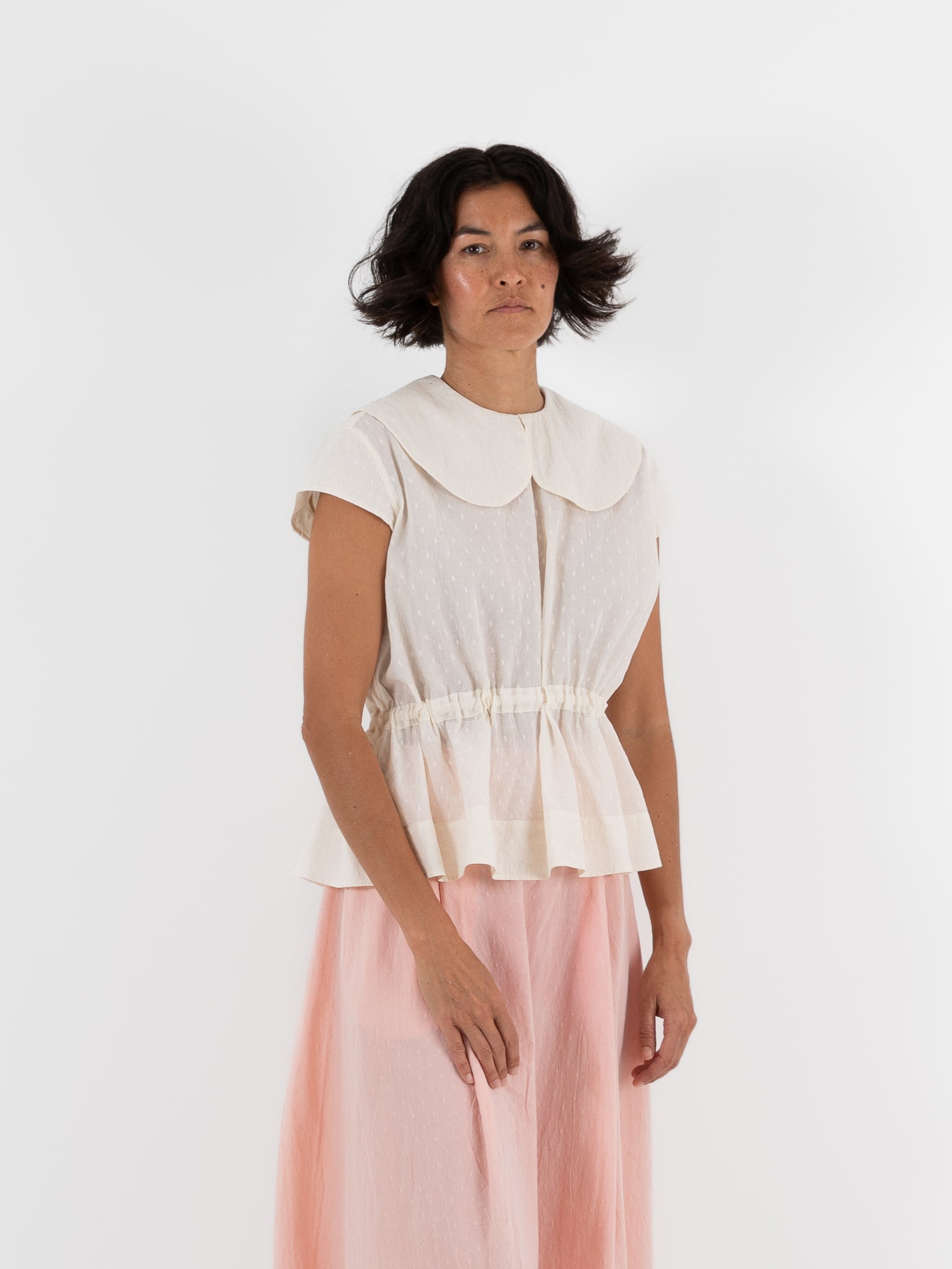 Cocoon Cocoon Swiss Dot Shirt in White - COCOON COCOON at Worthwhile - shop TOP