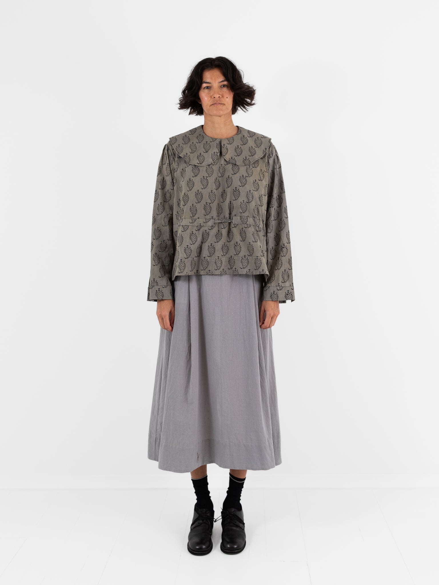 Cocoon Cocoon Block Print Shirt in Grey - COCOON COCOON at Worthwhile - shop TOP