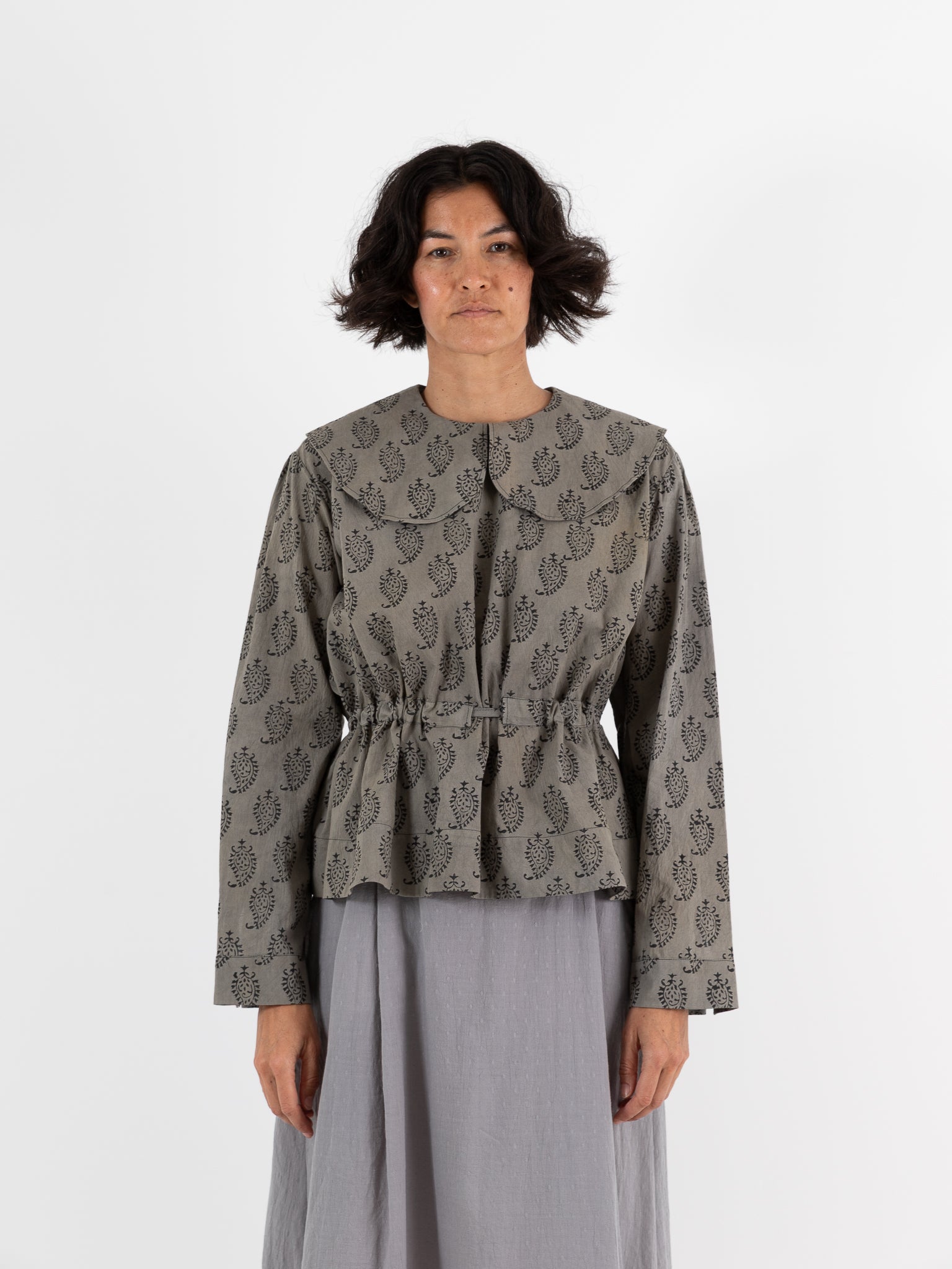 Cocoon Cocoon Block Print Shirt in Grey - COCOON COCOON at Worthwhile - shop TOP