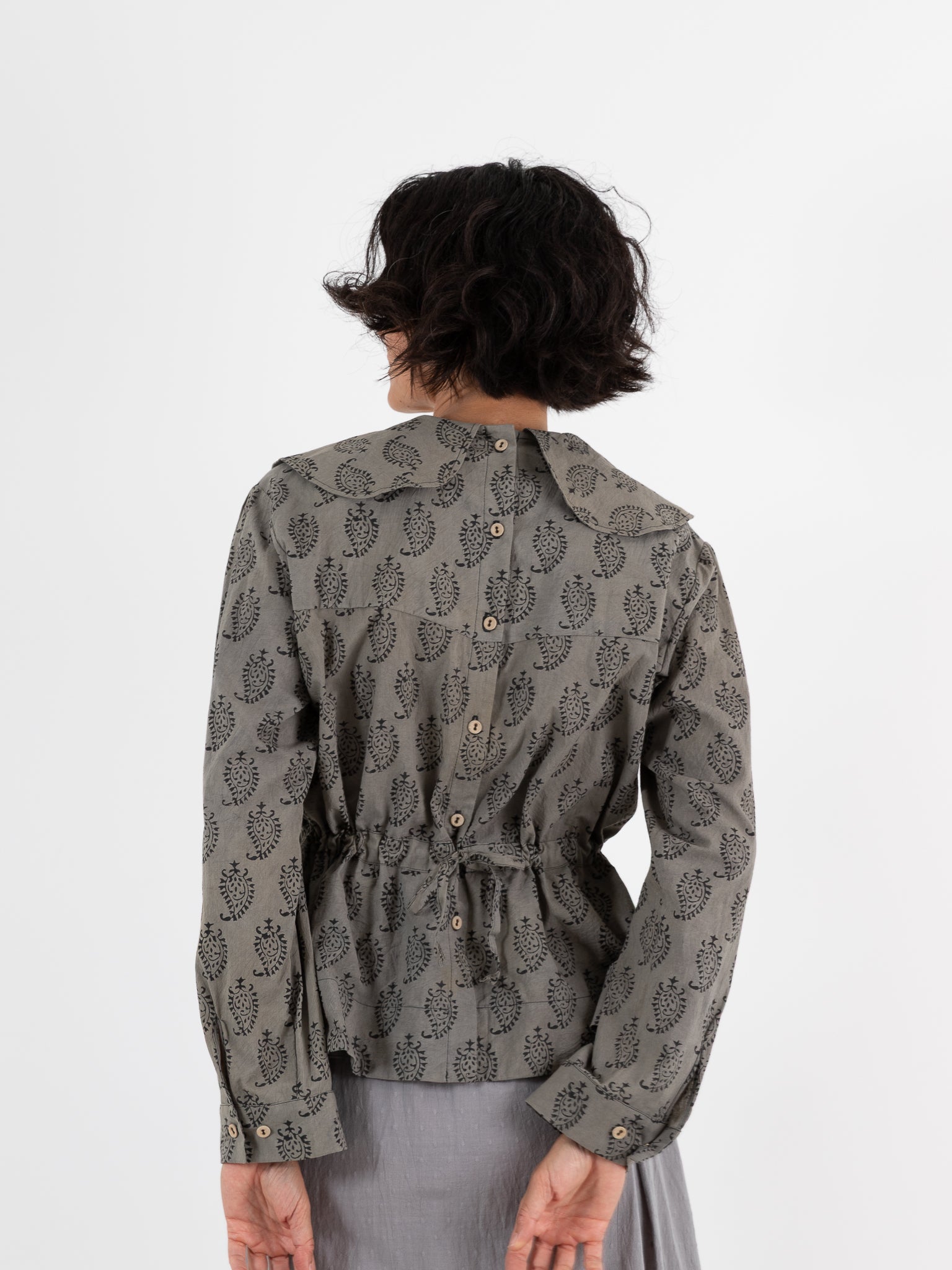 Cocoon Cocoon Block Print Shirt in Grey - COCOON COCOON at Worthwhile - shop TOP