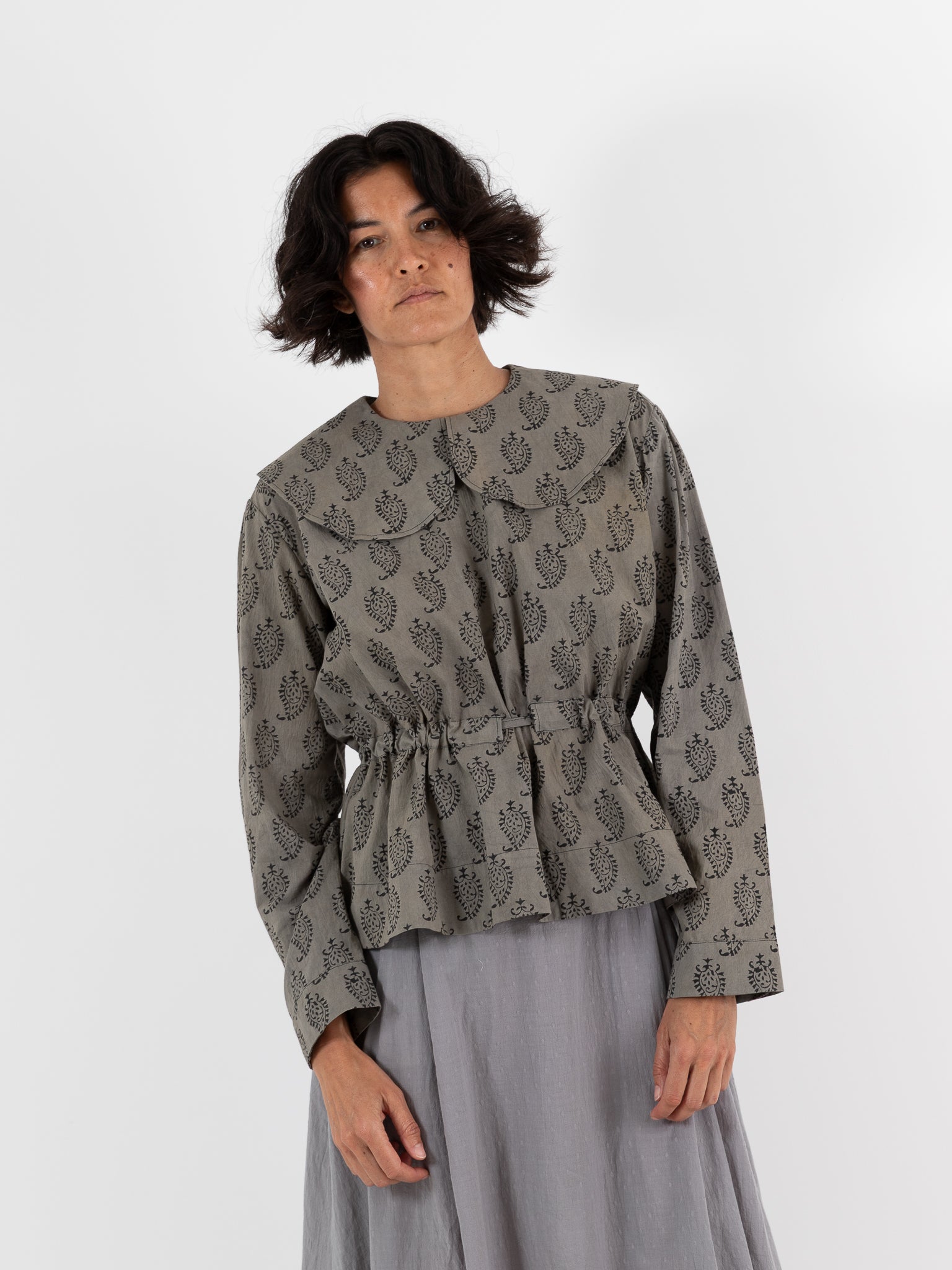 Cocoon Cocoon Block Print Shirt in Grey - COCOON COCOON at Worthwhile - shop TOP