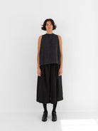 Der Antagonist Sleeveless Shirt 7 in Dark Stripe - DER ANTAGONIST at Worthwhile - shop TOP
