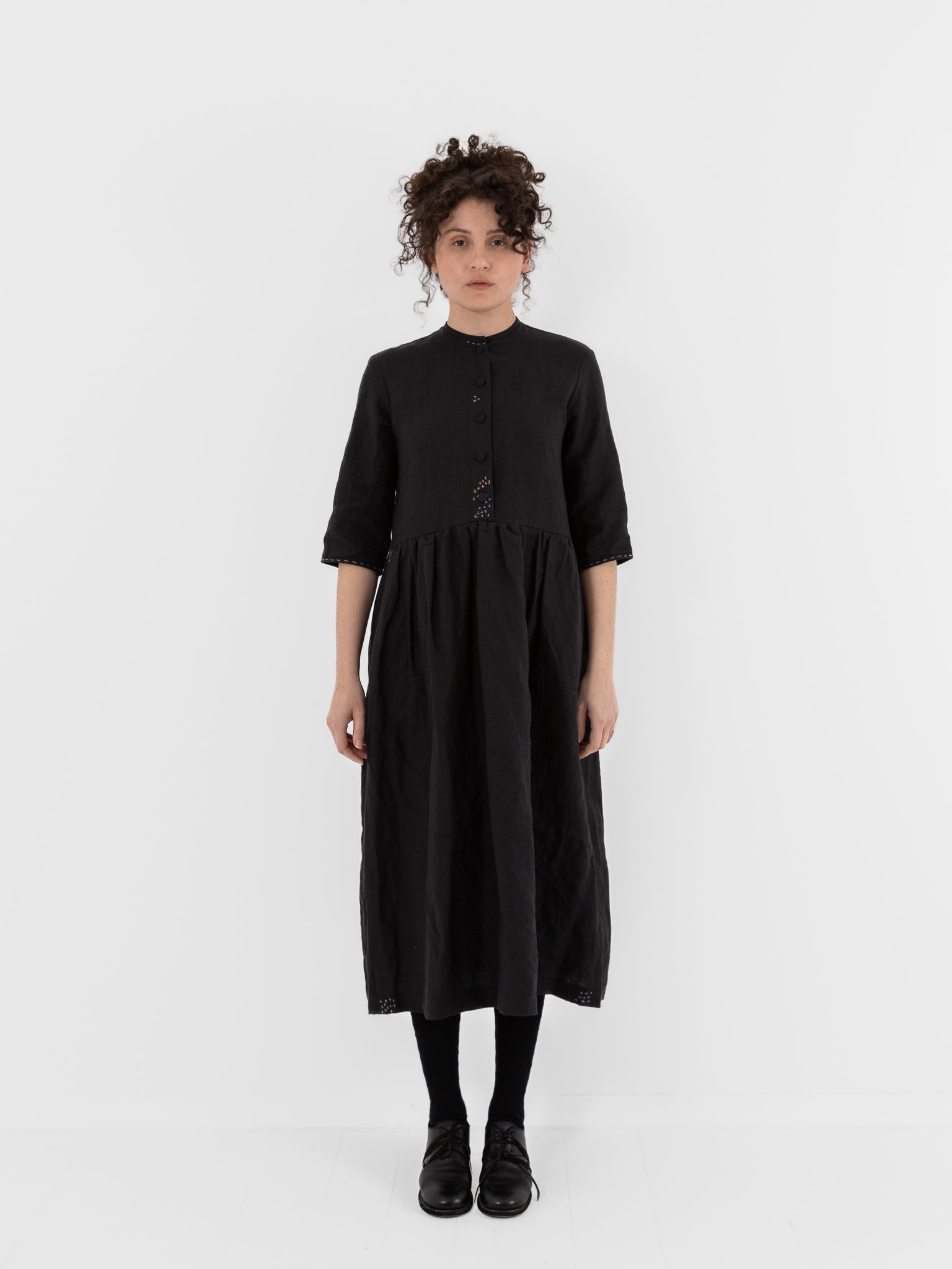 Der Antagonist Dress 20 in Black with Stitching - DER ANTAGONIST at Worthwhile - shop DRESS