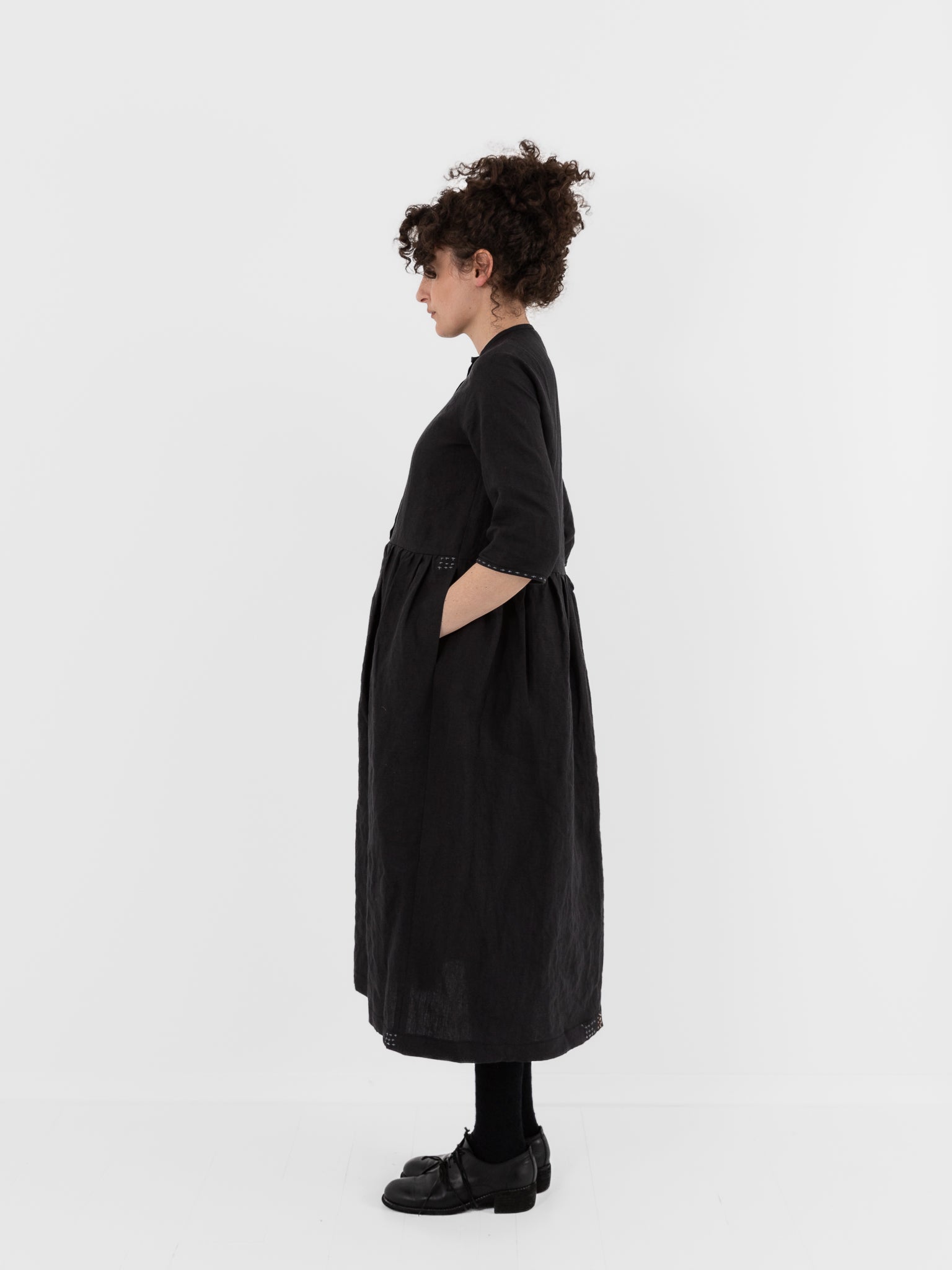 Der Antagonist Dress 20 in Black with Stitching - DER ANTAGONIST at Worthwhile - shop DRESS