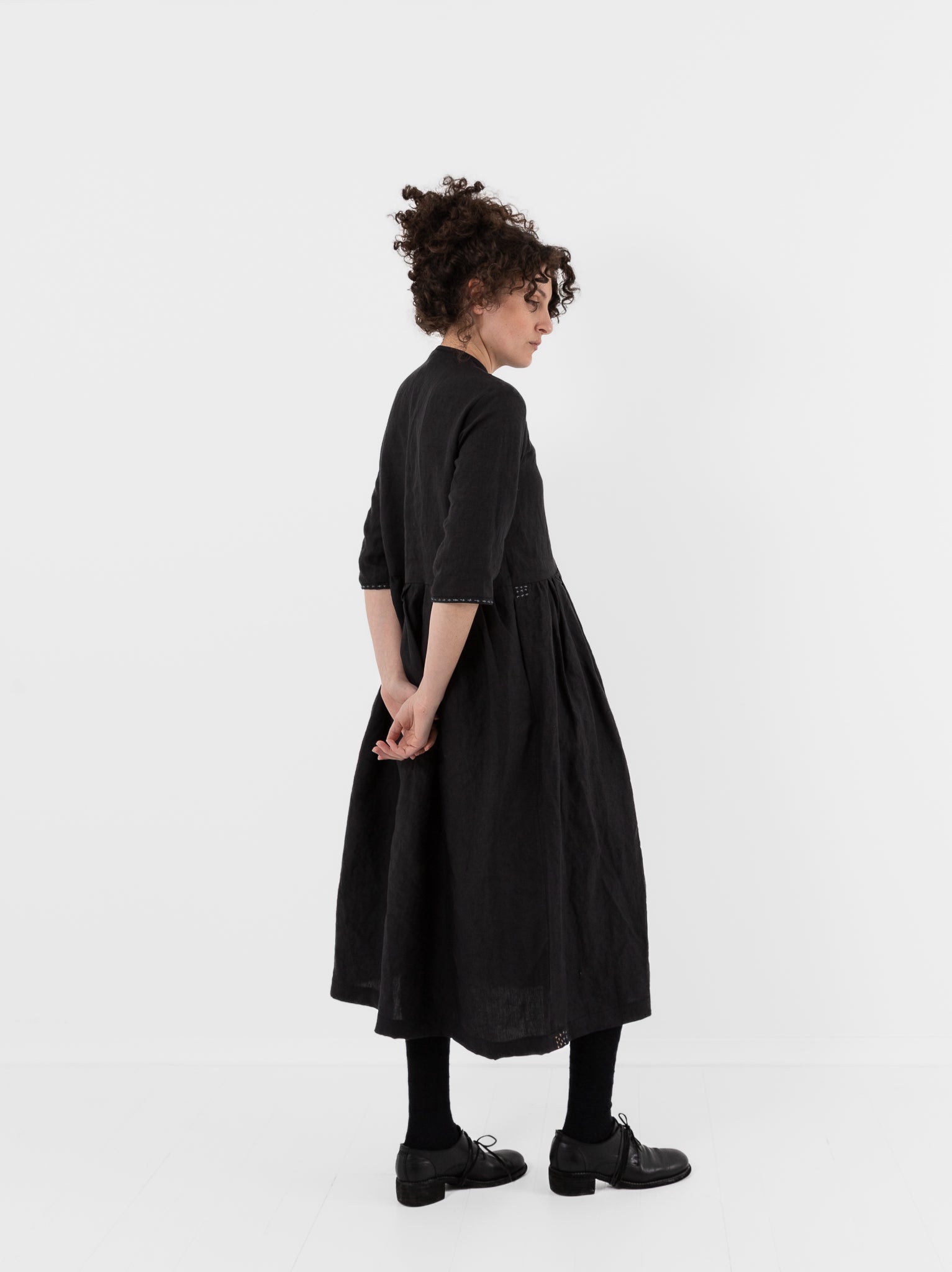 Der Antagonist Dress 20 in Black with Stitching - DER ANTAGONIST at Worthwhile - shop DRESS