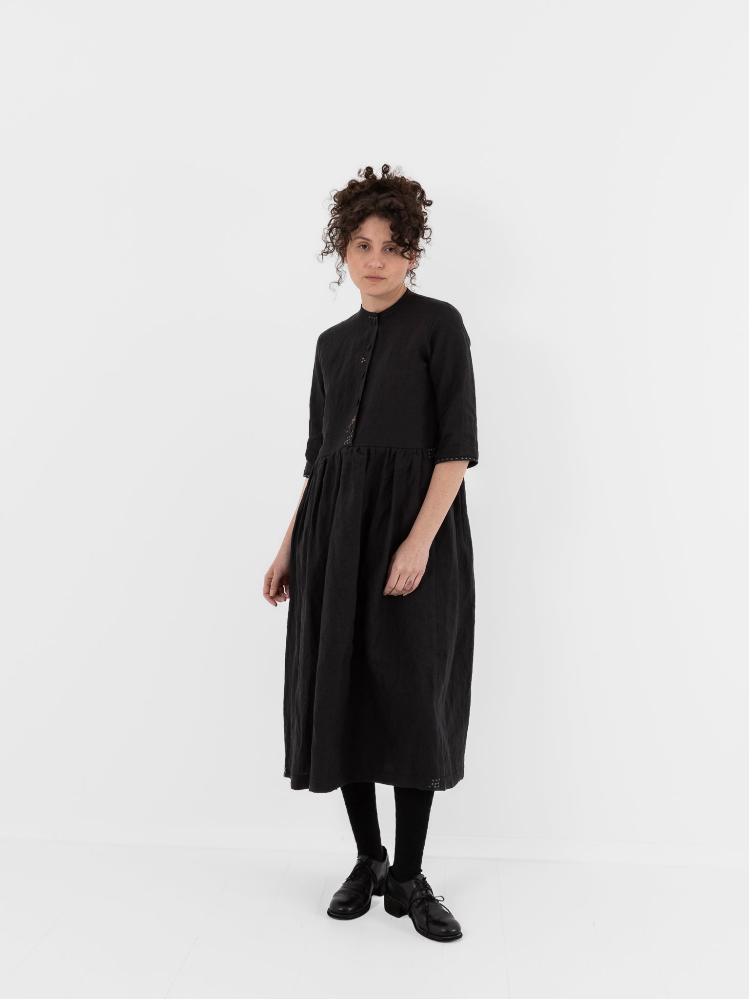 Der Antagonist Dress 20 in Black with Stitching - DER ANTAGONIST at Worthwhile - shop DRESS