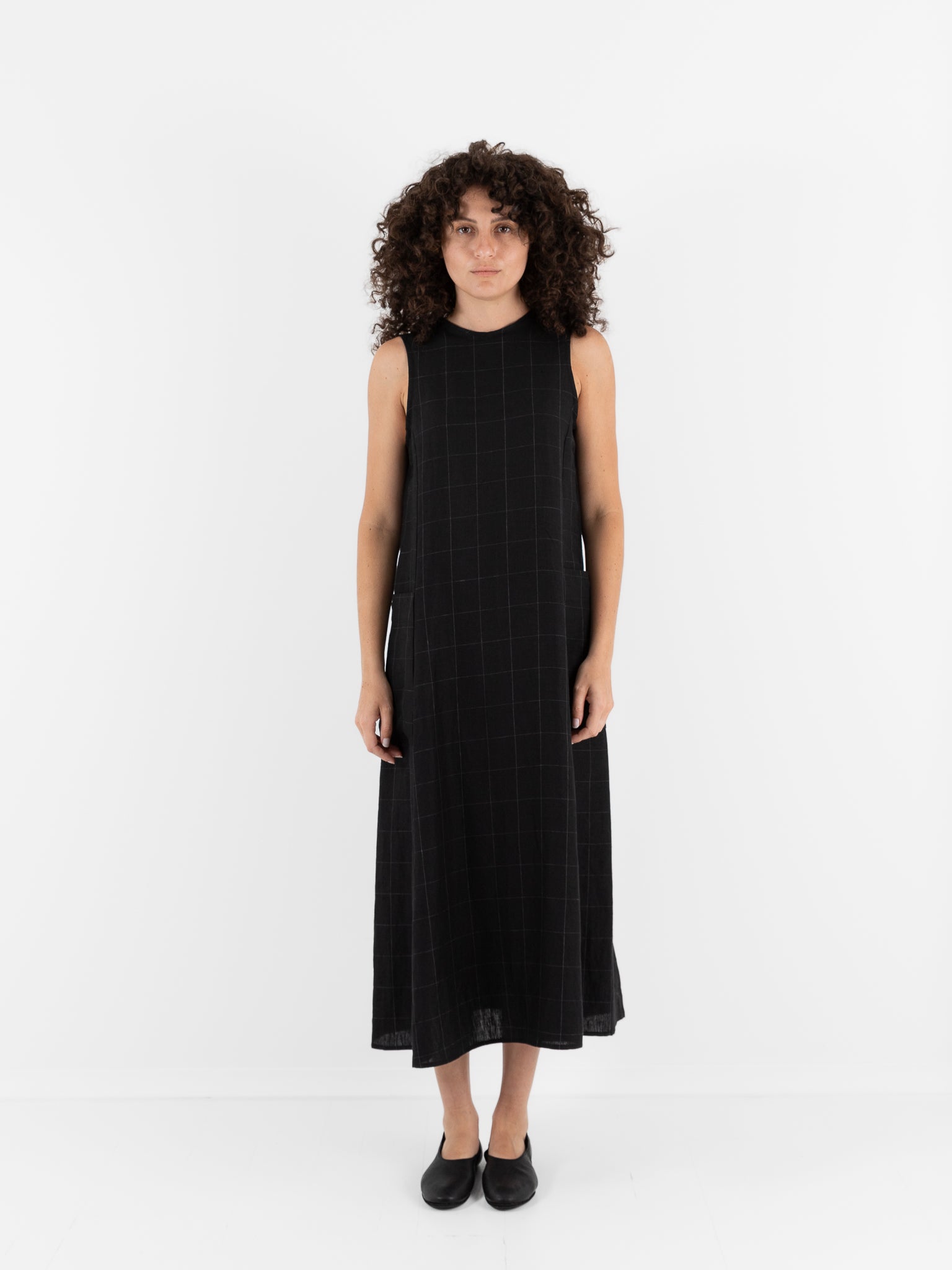 Der Antagonist Dress in Black Check - DER ANTAGONIST at Worthwhile - shop DRESS