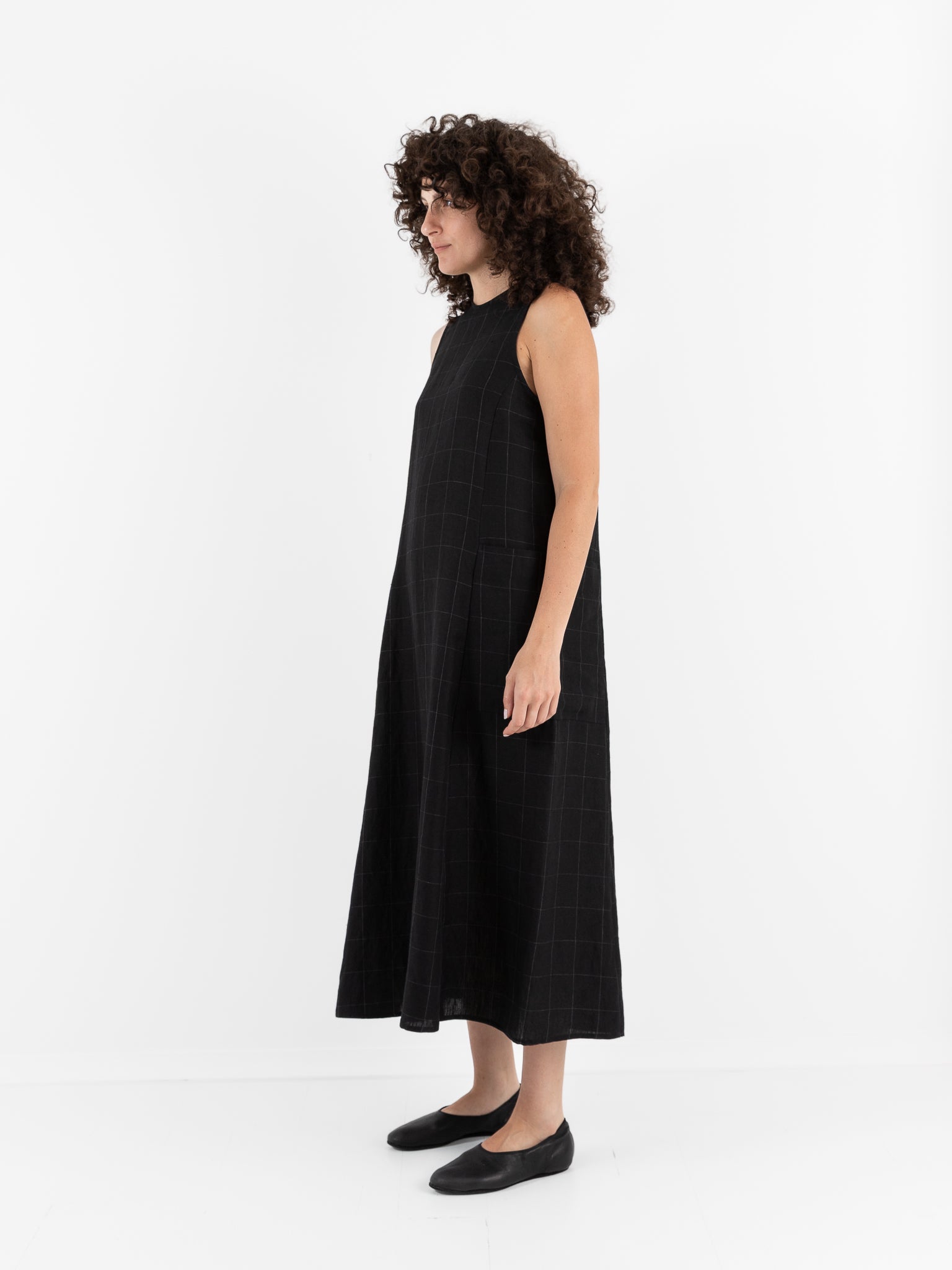 Der Antagonist Dress in Black Check - DER ANTAGONIST at Worthwhile - shop DRESS