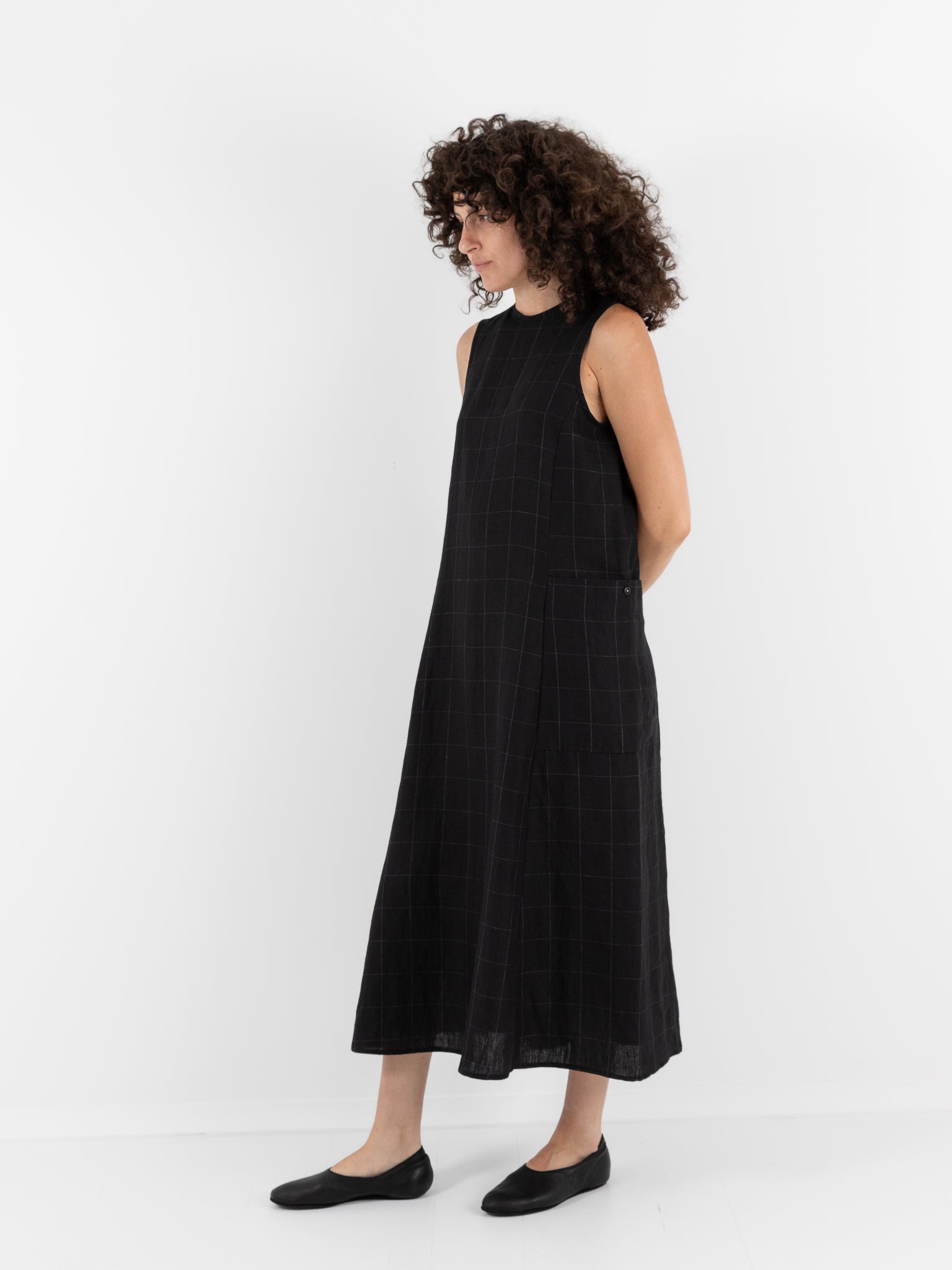 Der Antagonist Dress in Black Check - DER ANTAGONIST at Worthwhile - shop DRESS