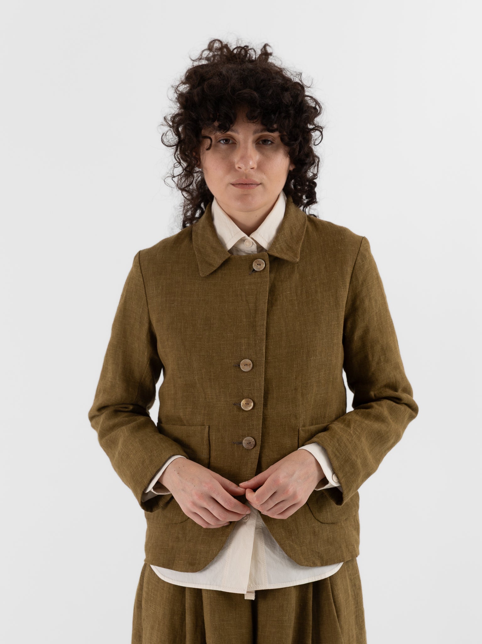 Der Antagonist Jacket in Fir Green - DER ANTAGONIST at Worthwhile - shop JACKET